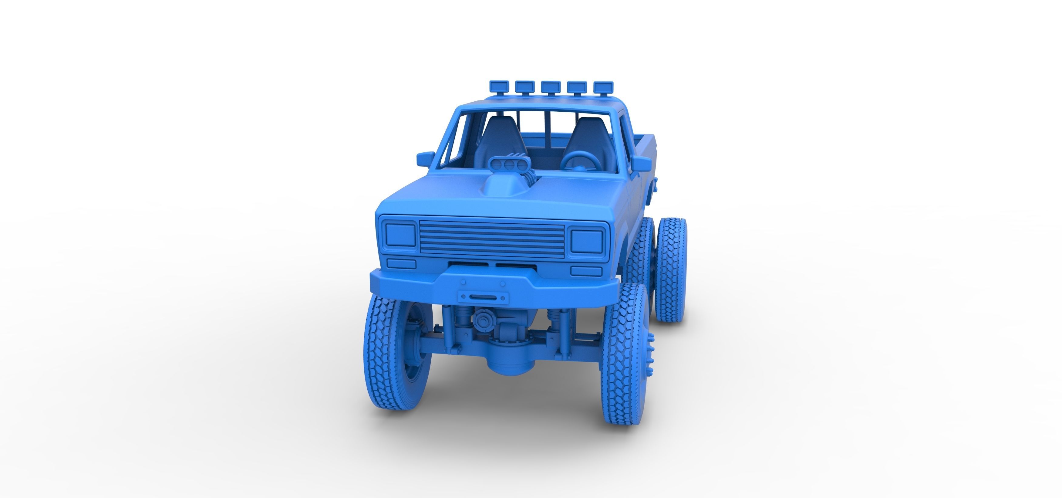 Monster Truck with semi truck wheels Scale 1 to 25 3D print model_22