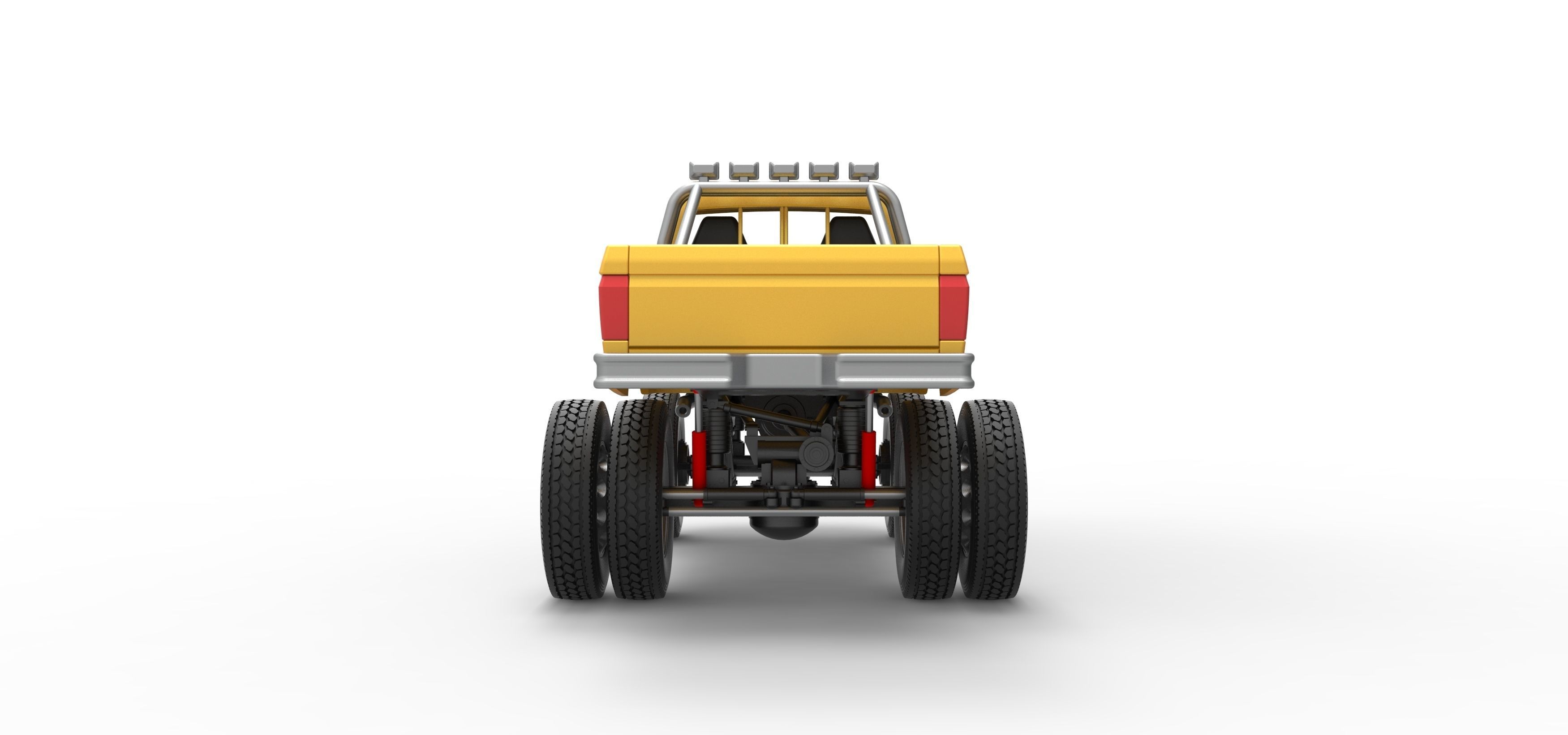 Monster Truck with semi truck wheels Scale 1 to 25 3D print model_16