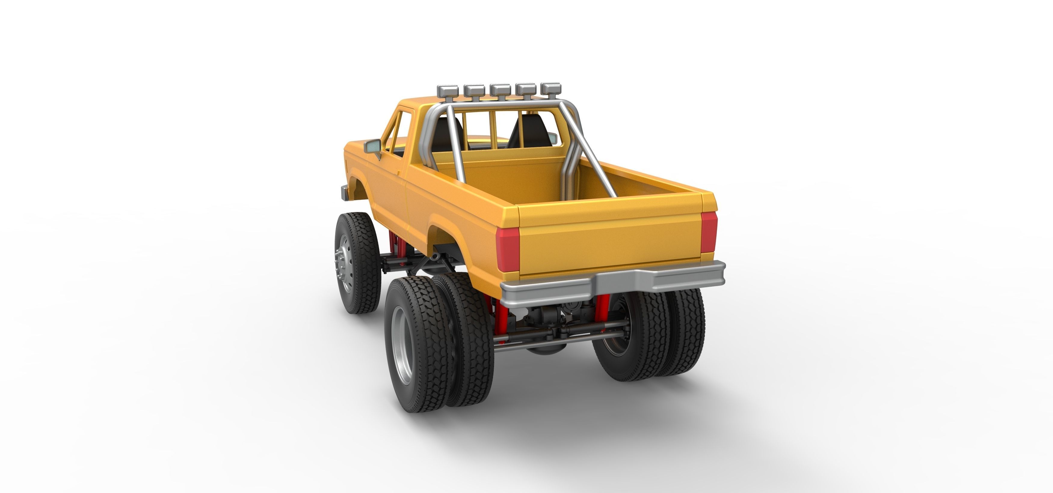 Monster Truck with semi truck wheels Scale 1 to 25 3D print model_14