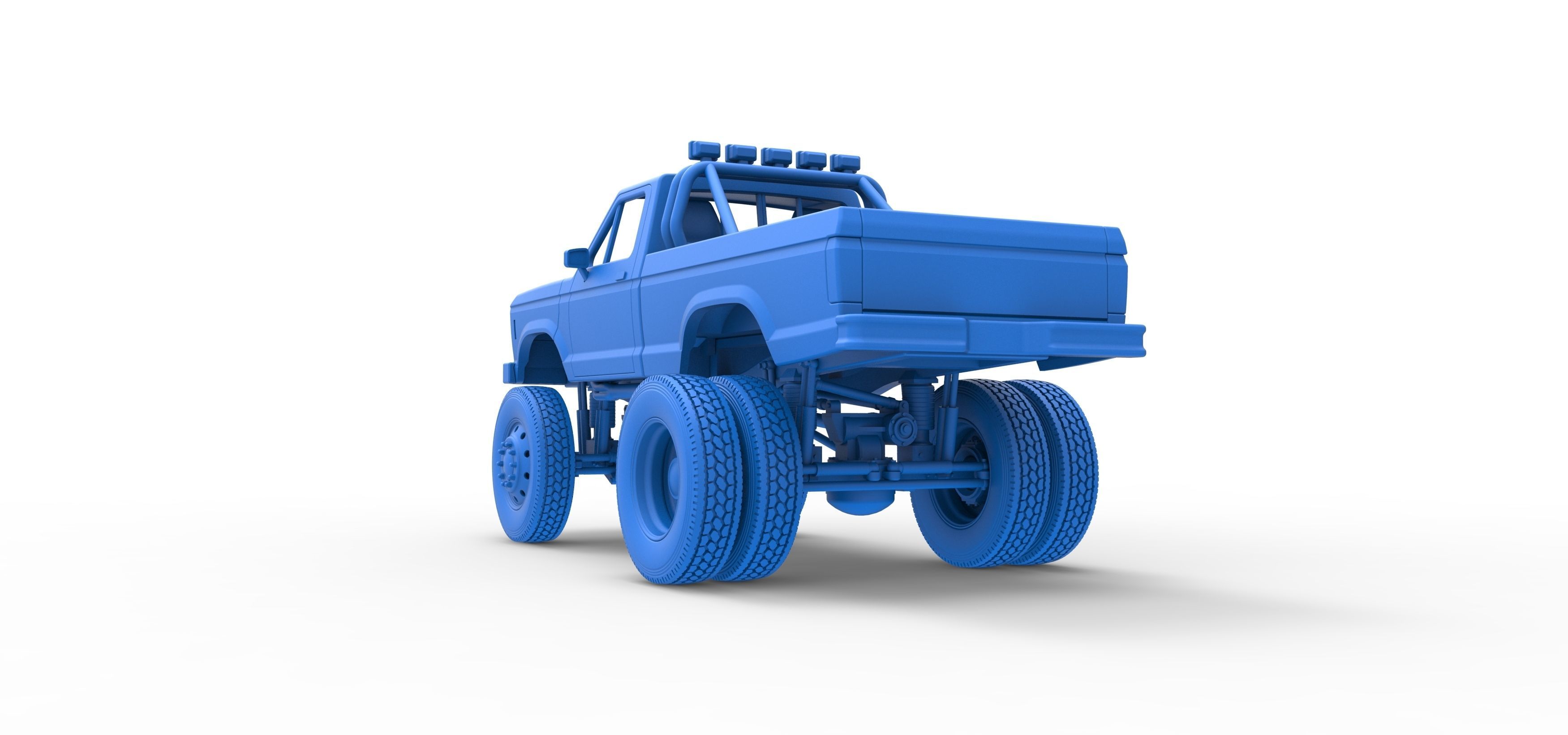 Monster Truck with semi truck wheels Scale 1 to 25 3D print model_32
