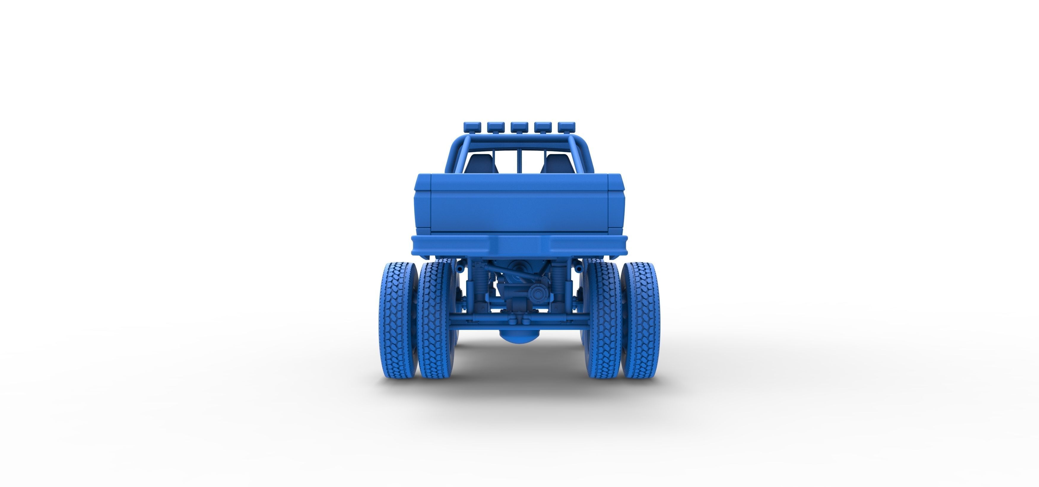 Monster Truck with semi truck wheels Scale 1 to 25 3D print model_33