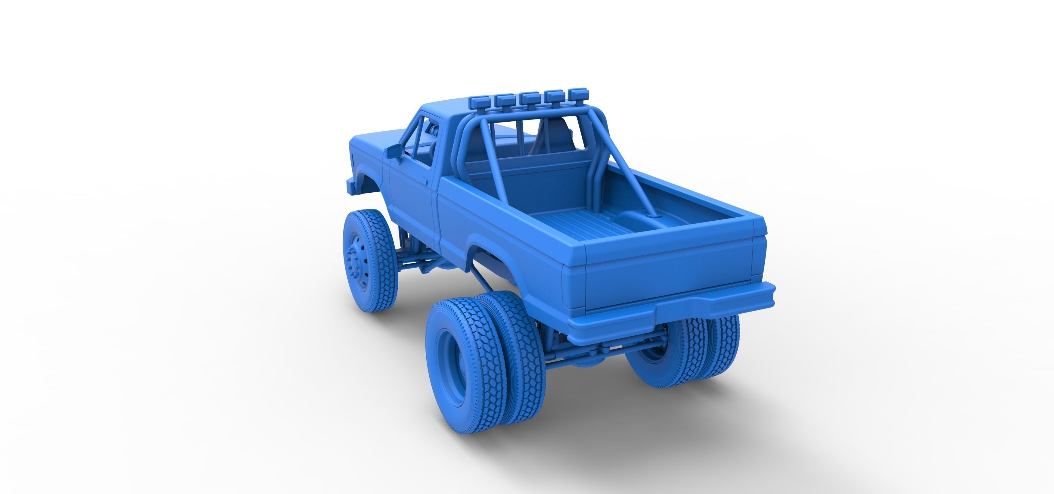Monster Truck with semi truck wheels Scale 1 to 25 3D print model_31