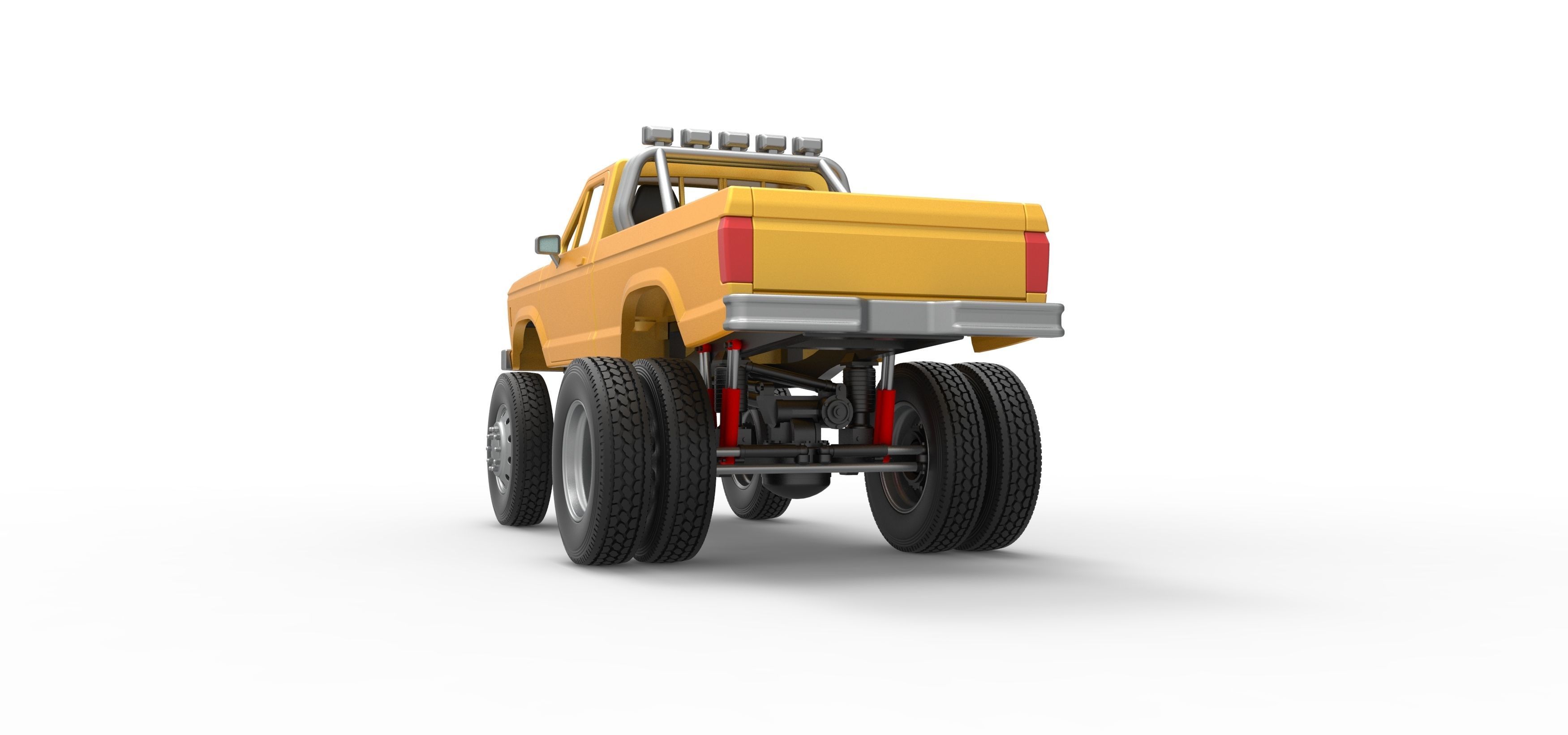 Monster Truck with semi truck wheels Scale 1 to 25 3D print model_15
