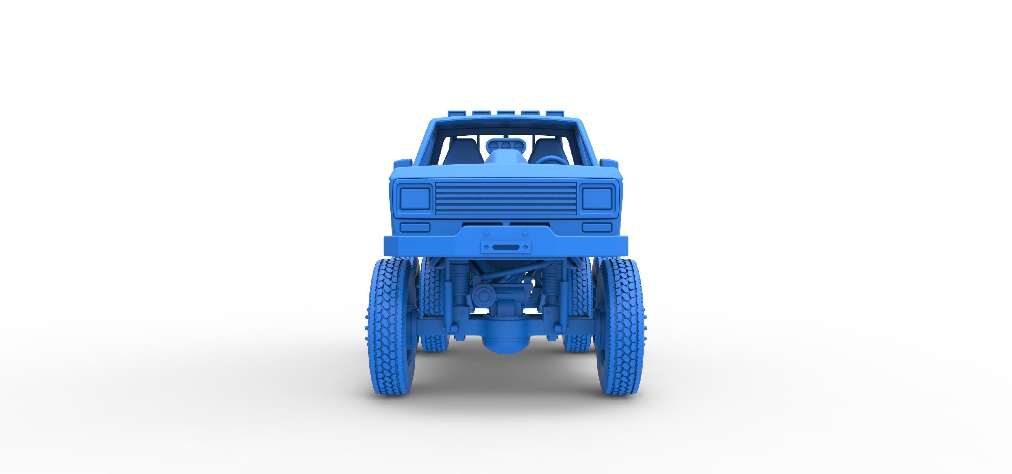 Monster Truck with semi truck wheels Scale 1 to 25 3D print model_24