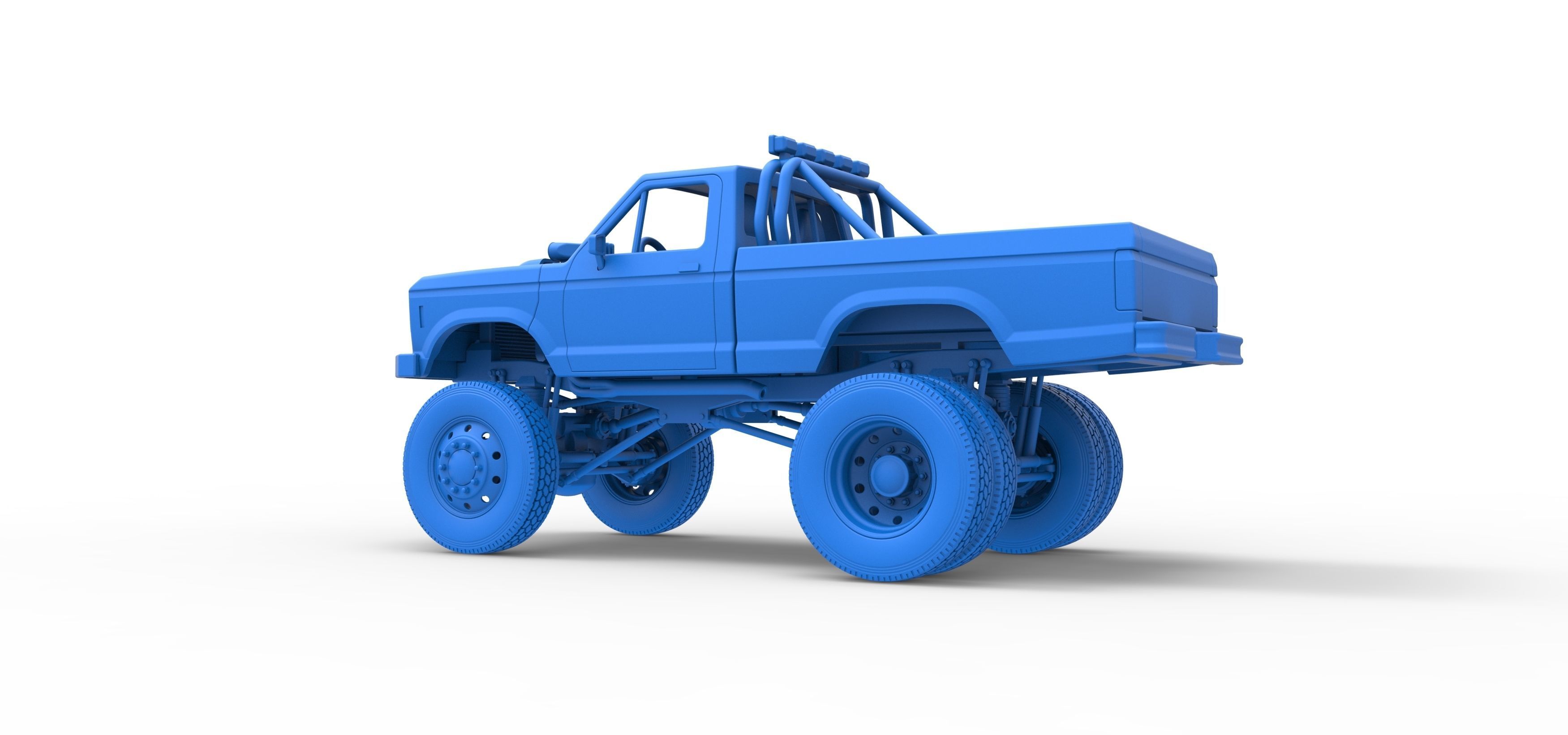 Monster Truck with semi truck wheels Scale 1 to 25 3D print model_30