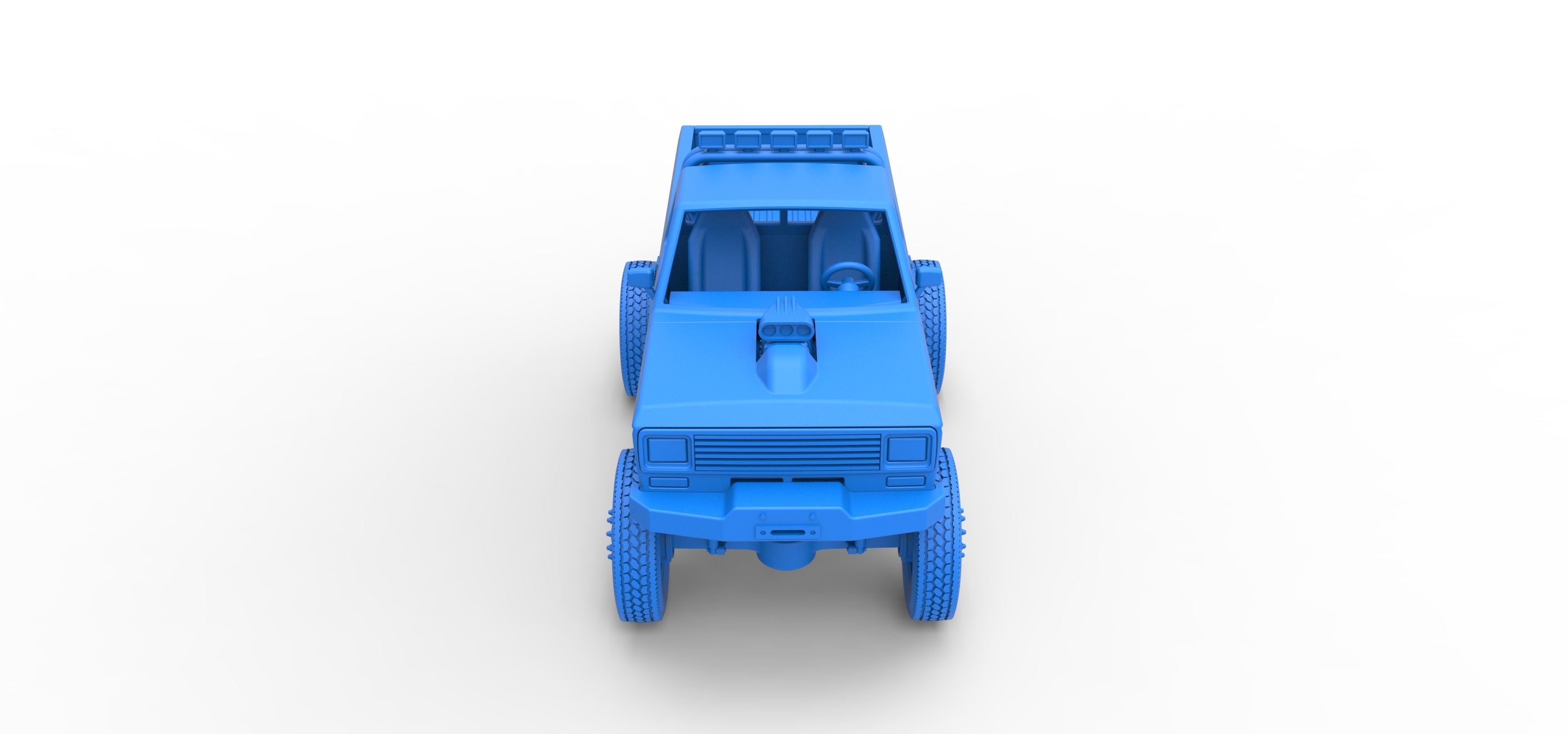 Monster Truck with semi truck wheels Scale 1 to 25 3D print model_25
