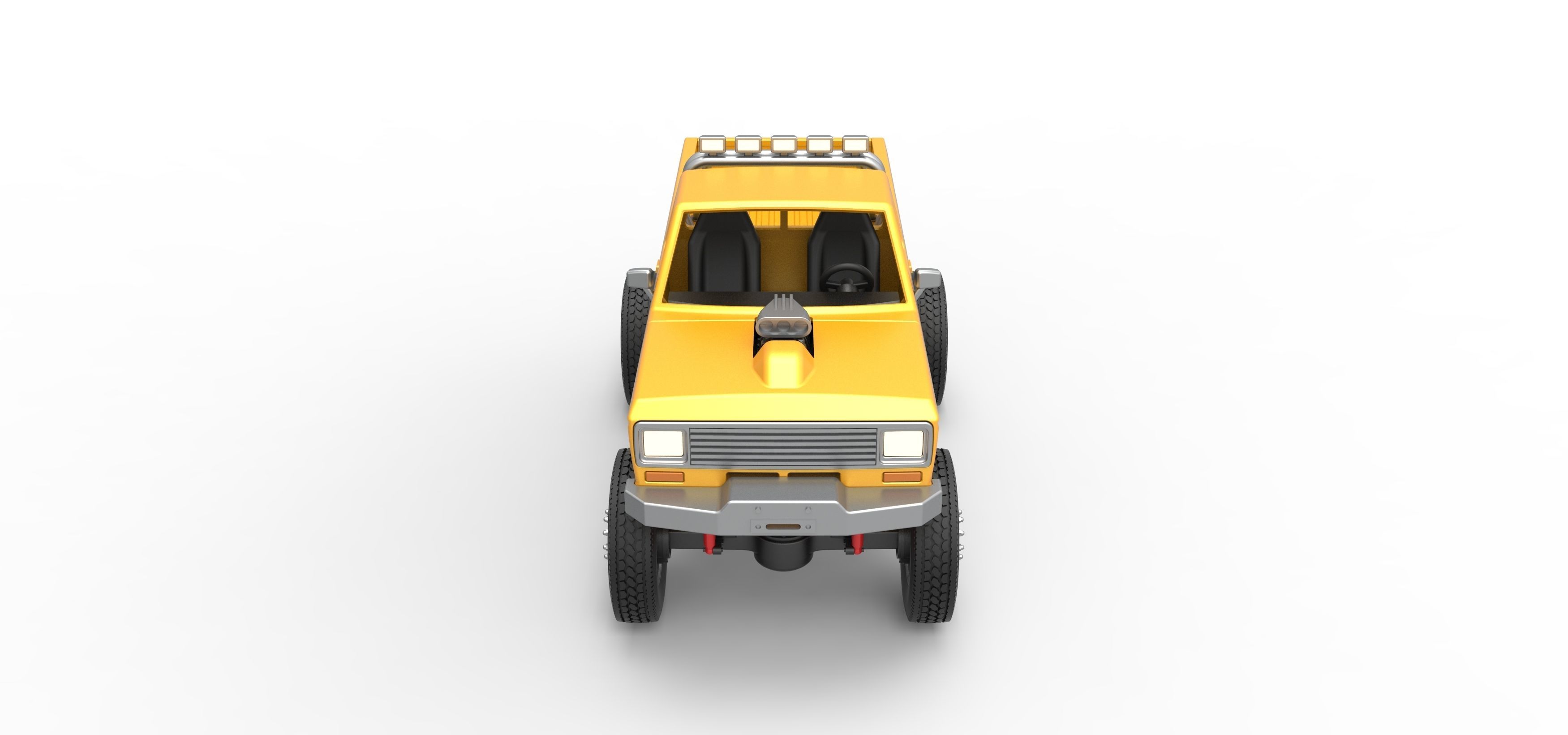 Monster Truck with semi truck wheels Scale 1 to 25 3D print model_8