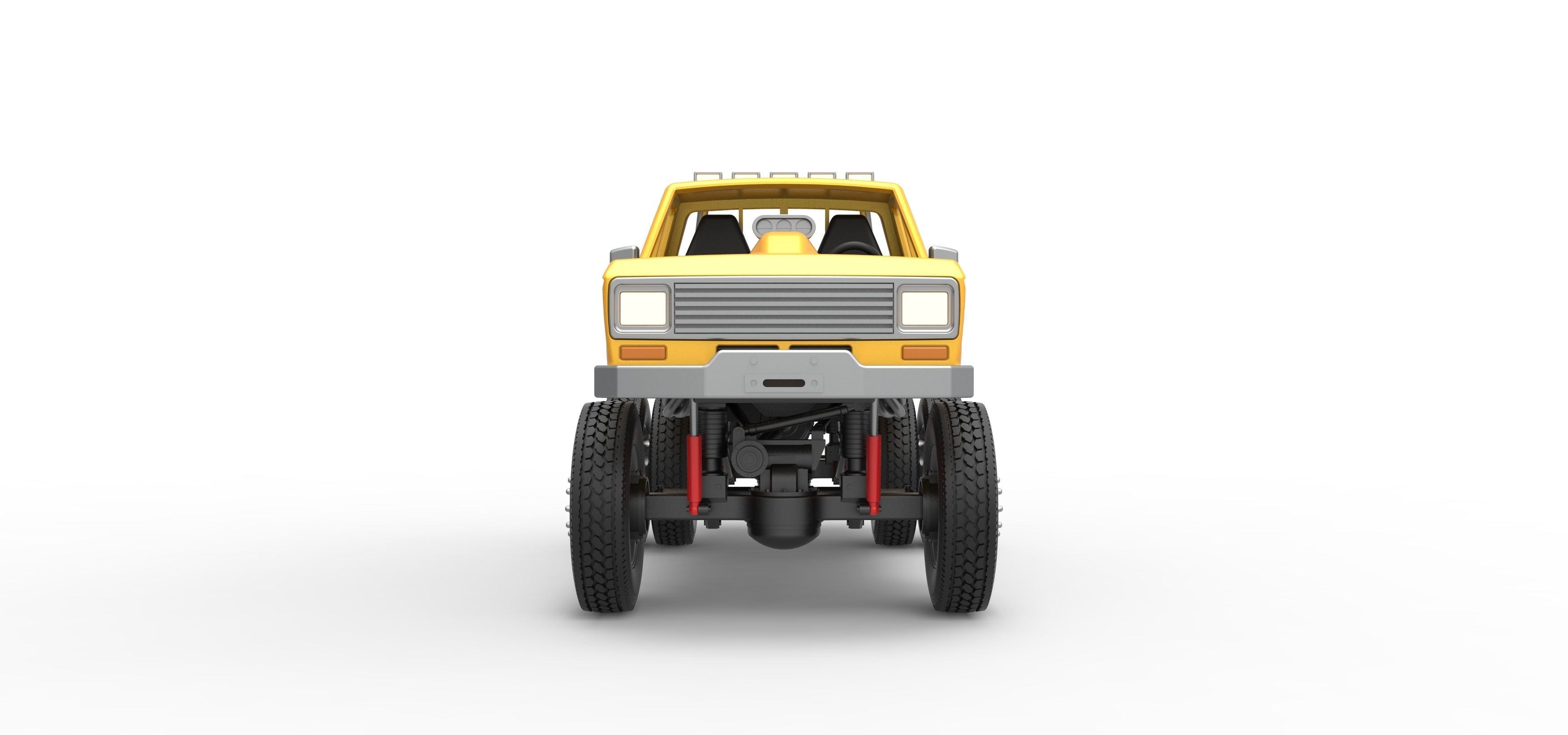 Monster Truck with semi truck wheels Scale 1 to 25 3D print model_7