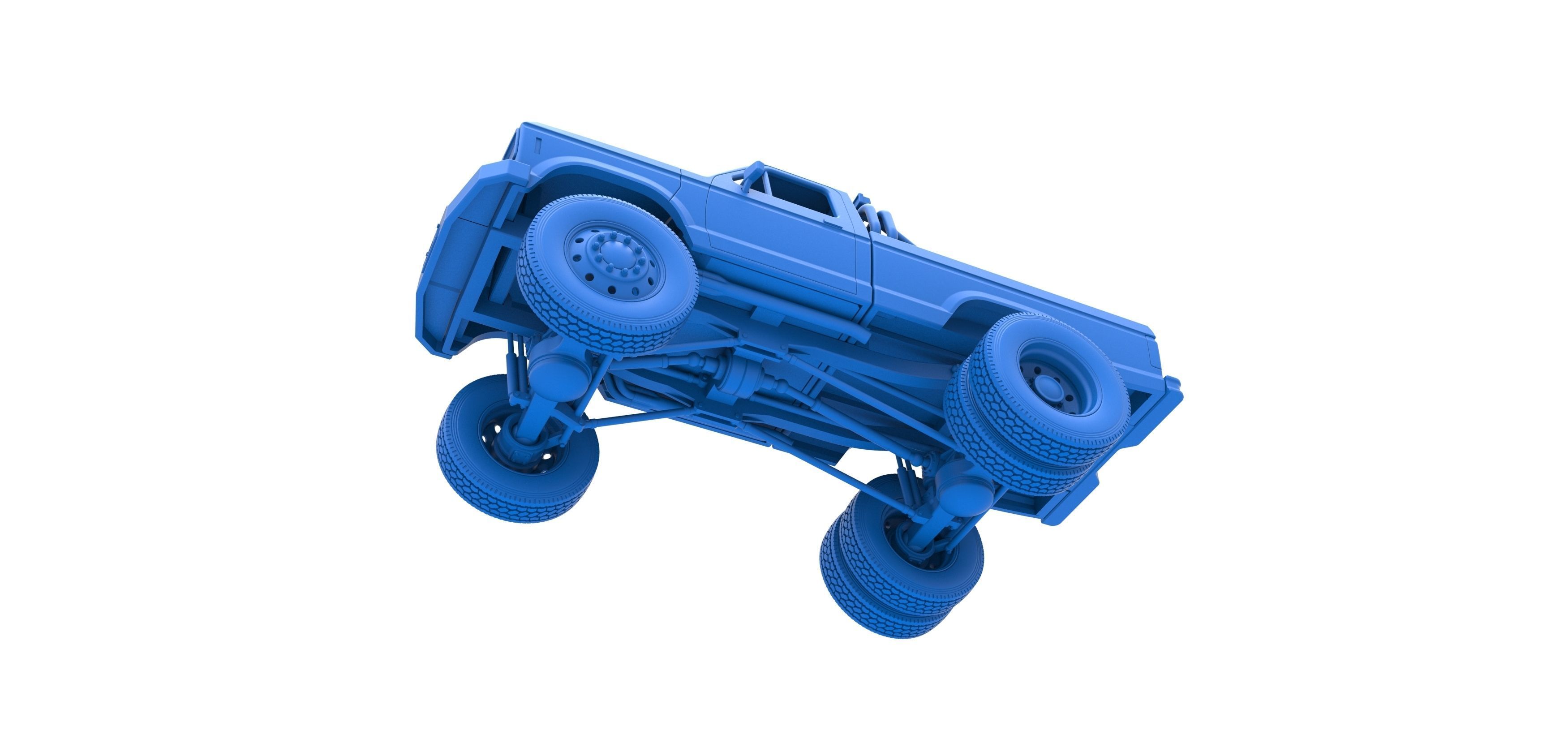 Monster Truck with semi truck wheels Scale 1 to 25 3D print model_20