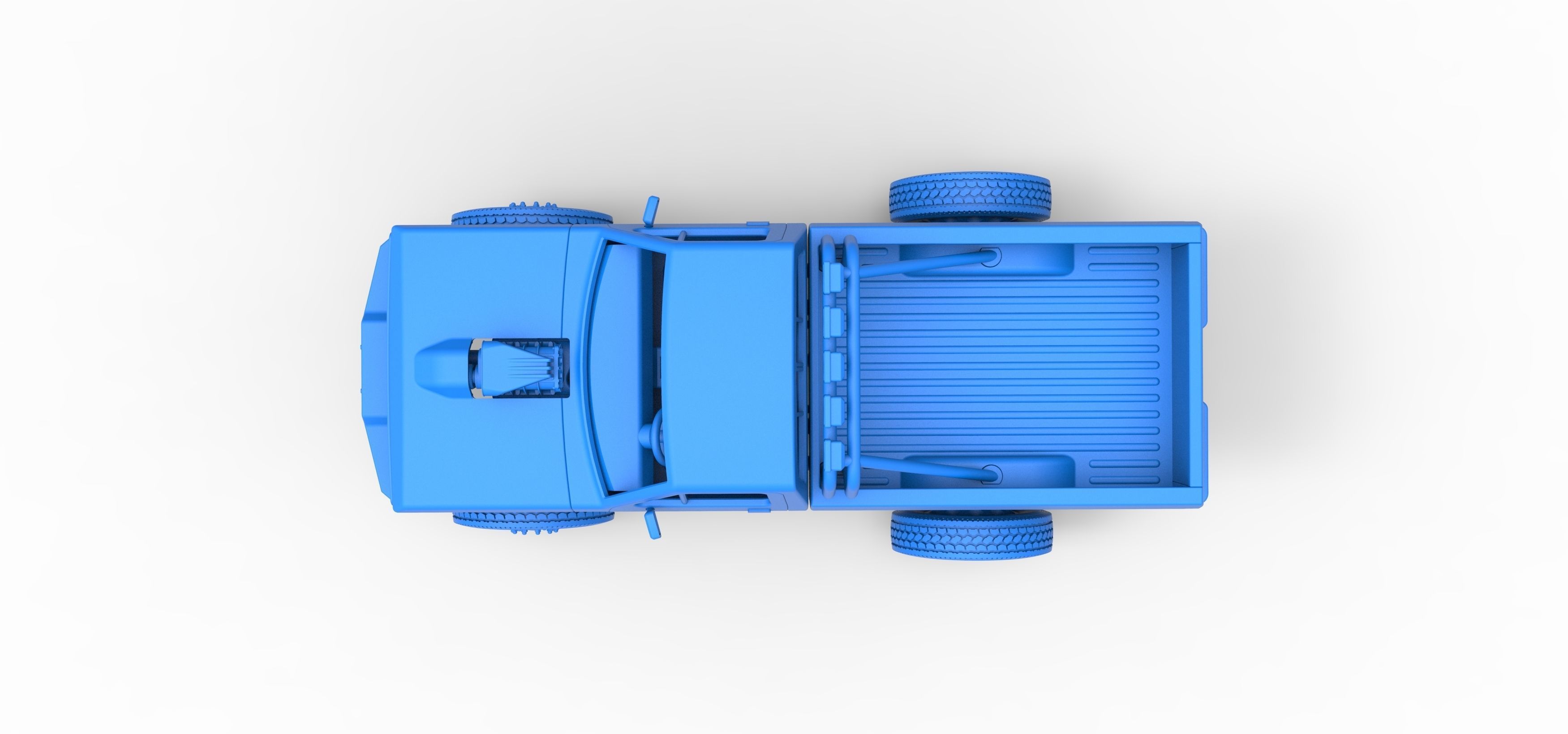Monster Truck with semi truck wheels Scale 1 to 25 3D print model_28