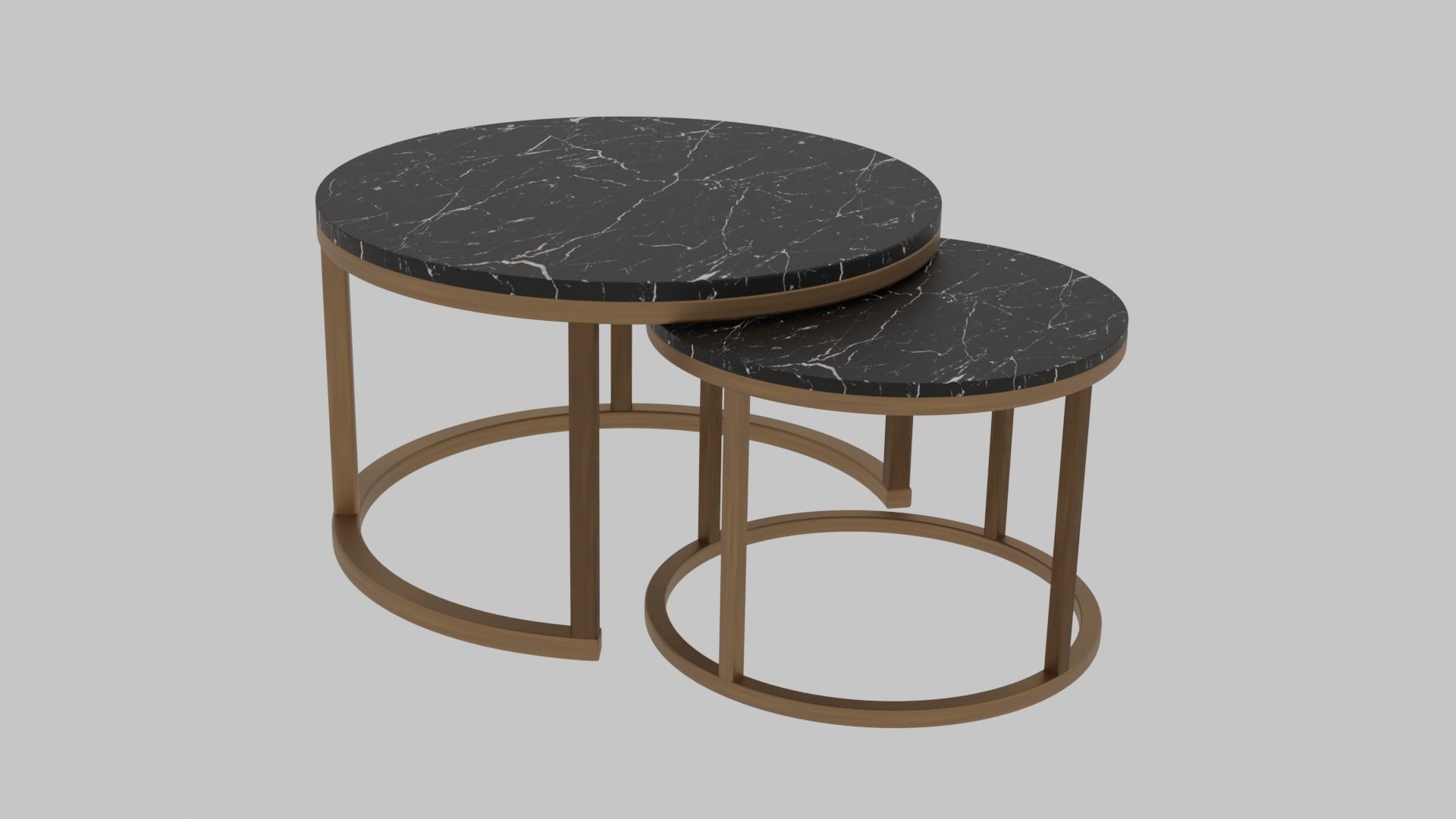 Elle Round Marble Nest Coffee Tables 3D model_1