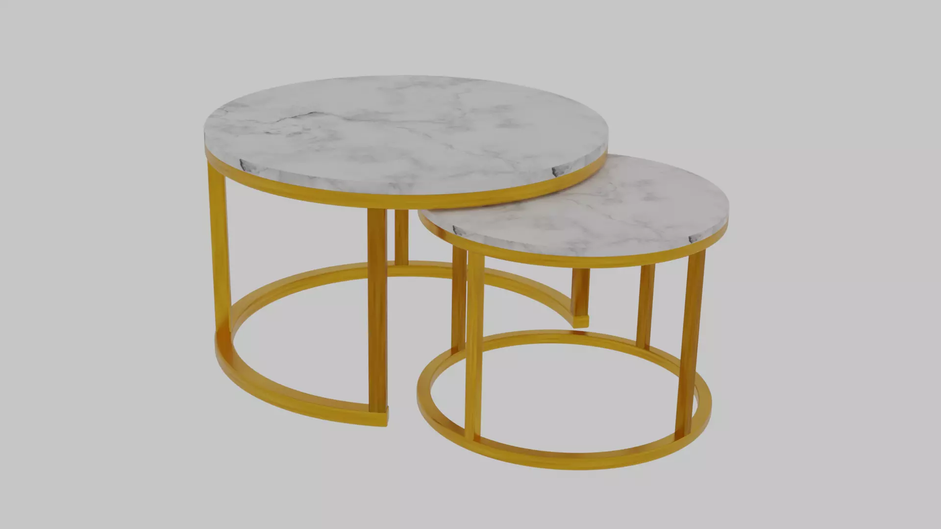 Elle Round Marble Nest Coffee Tables 3D model_0
