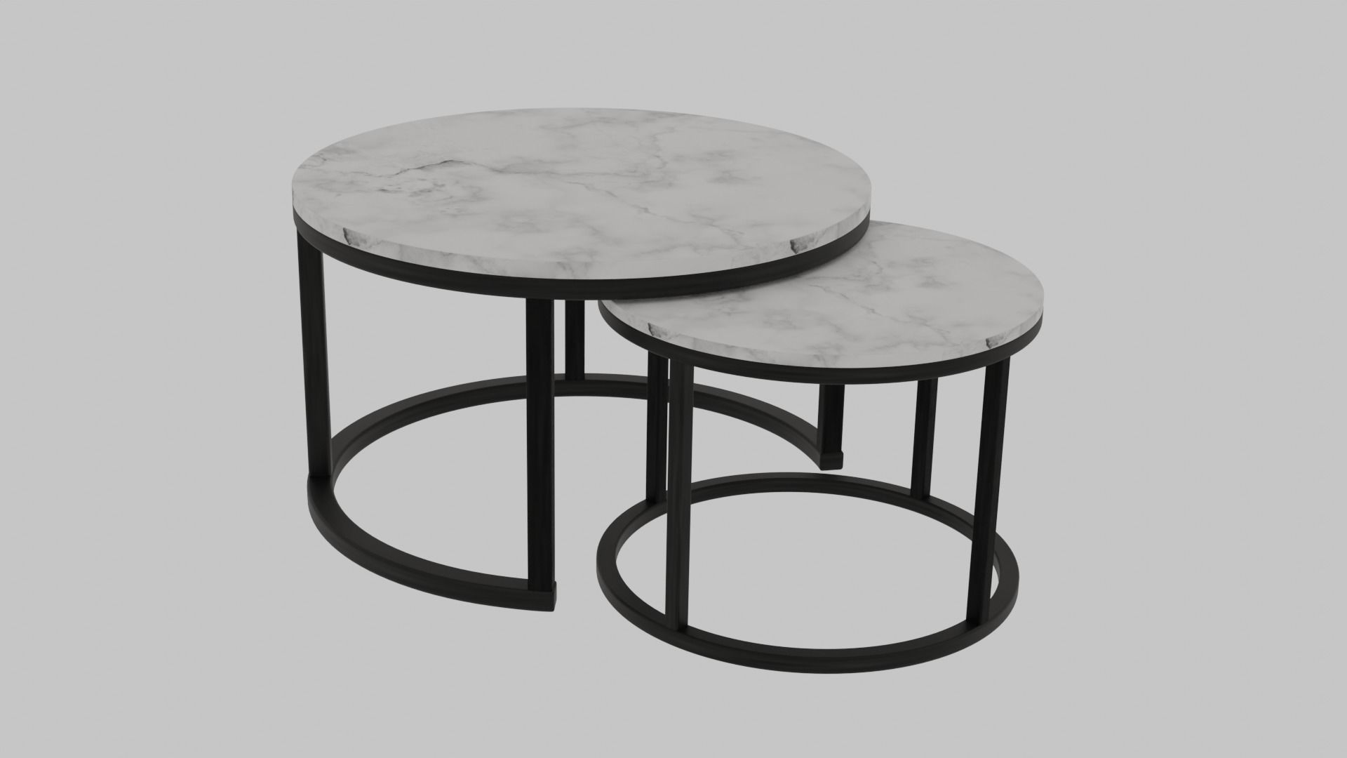 Elle Round Marble Nest Coffee Tables 3D model_2