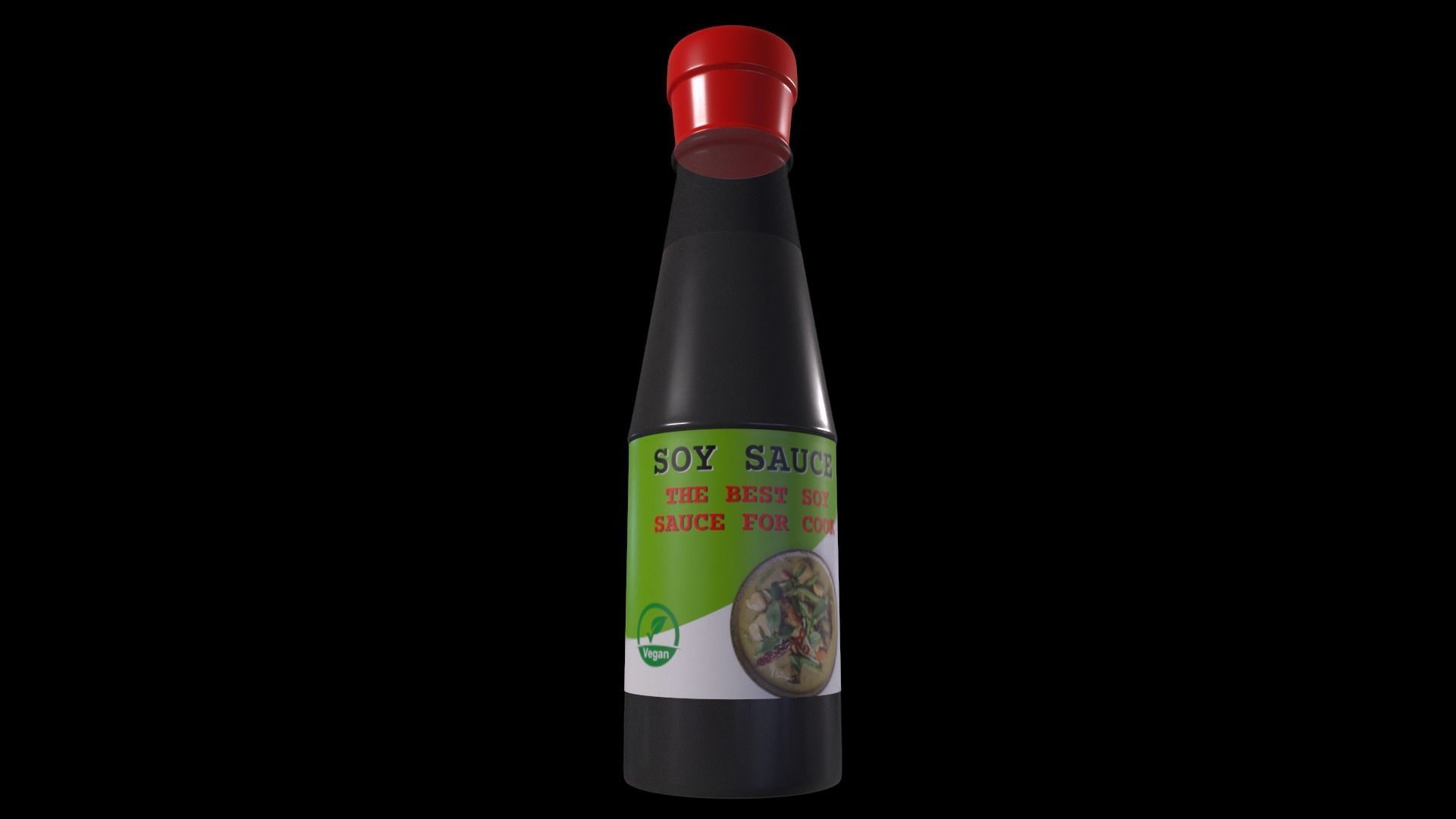 Worcestershire and soy sauces-Soy Sauce-GAME READY PBR Low-poly 3D model_3