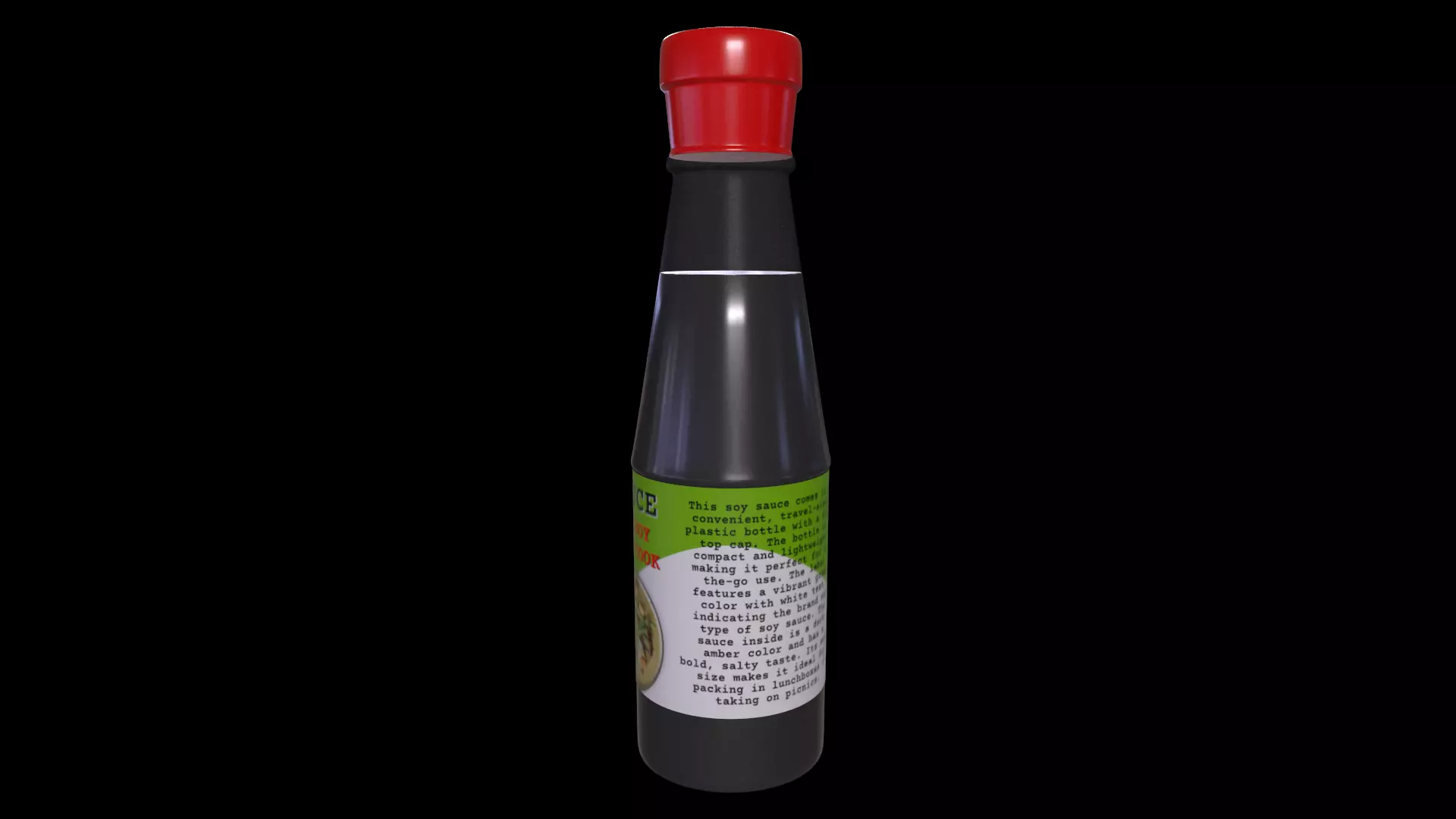 Worcestershire and soy sauces-Soy Sauce-GAME READY PBR Low-poly 3D model_0