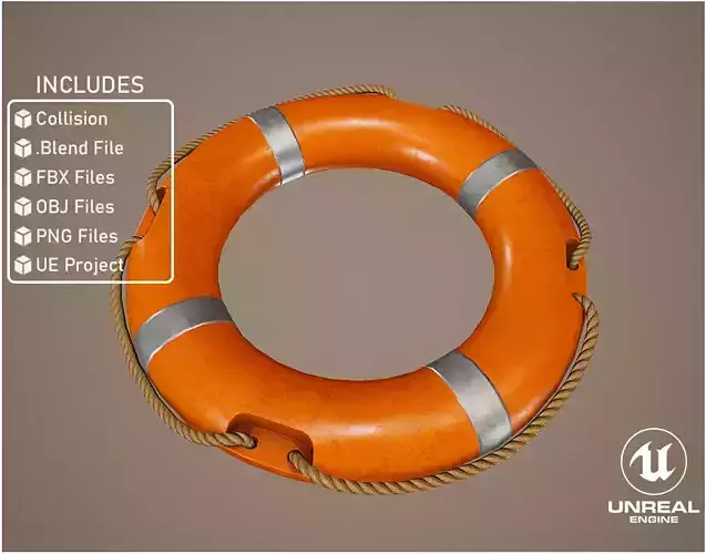 Beach Lifeguard Buoy Low-poly 3D model