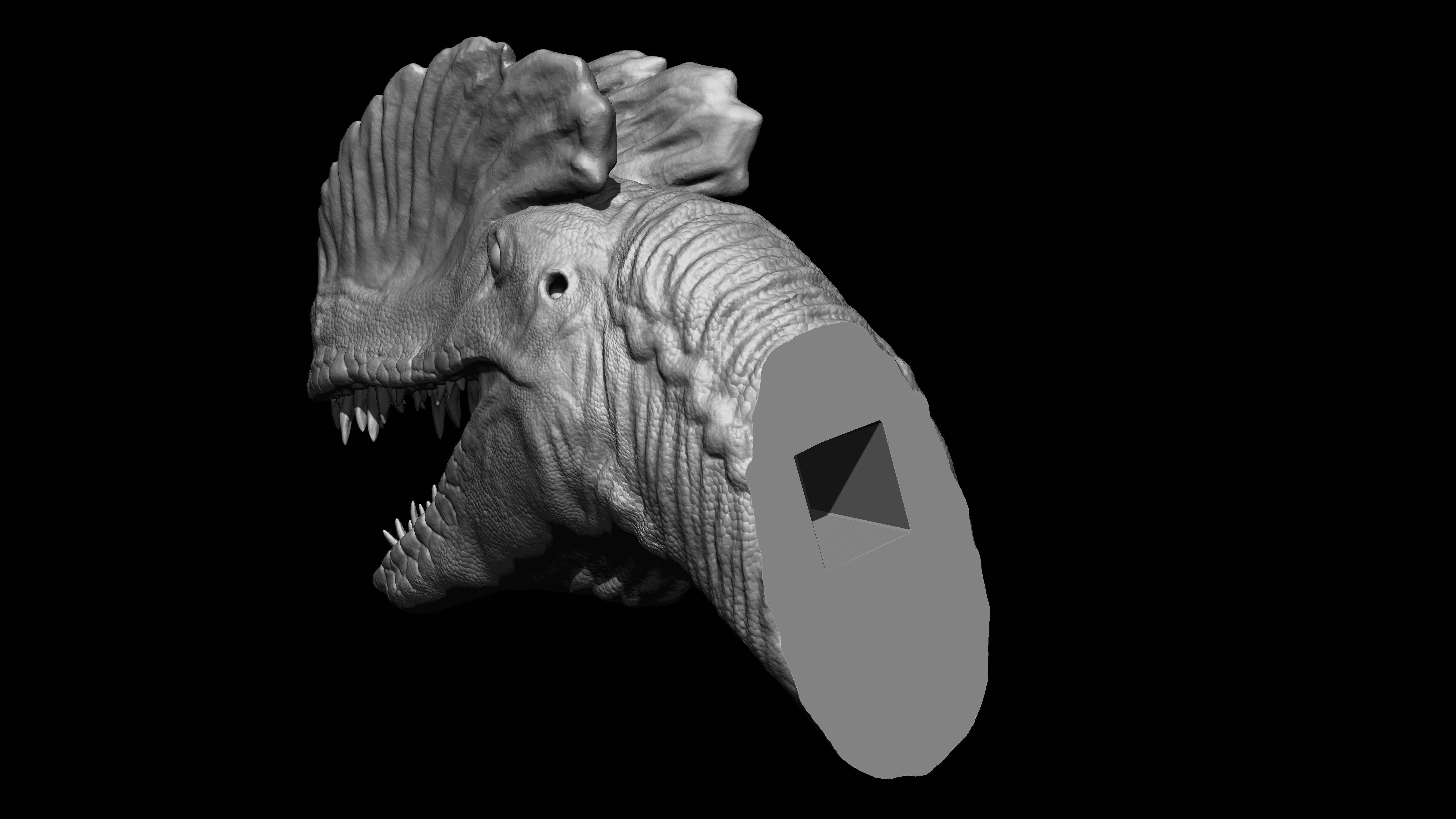 Dilophosaur Head 3D print model_5