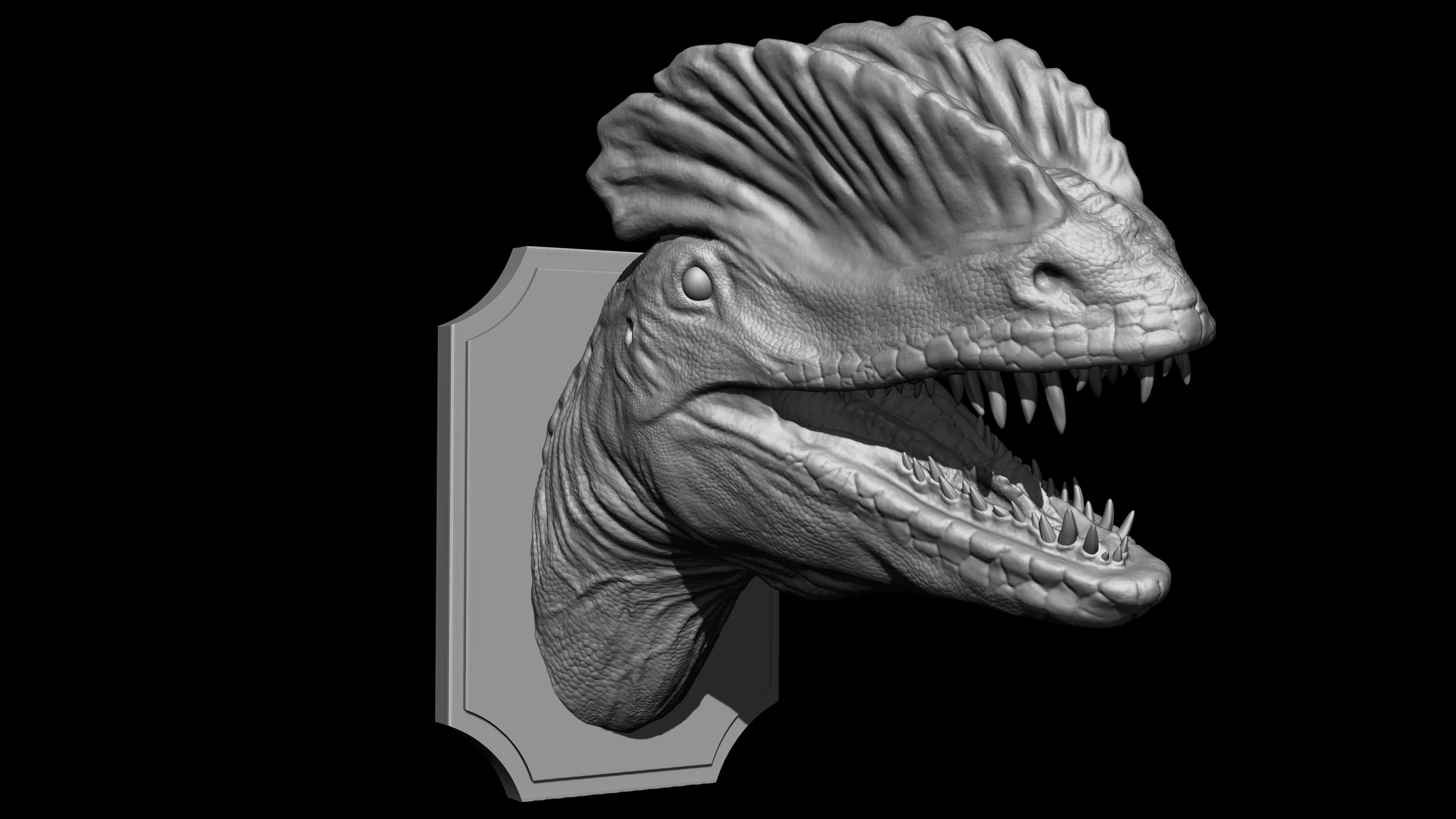 Dilophosaur Head 3D print model_3