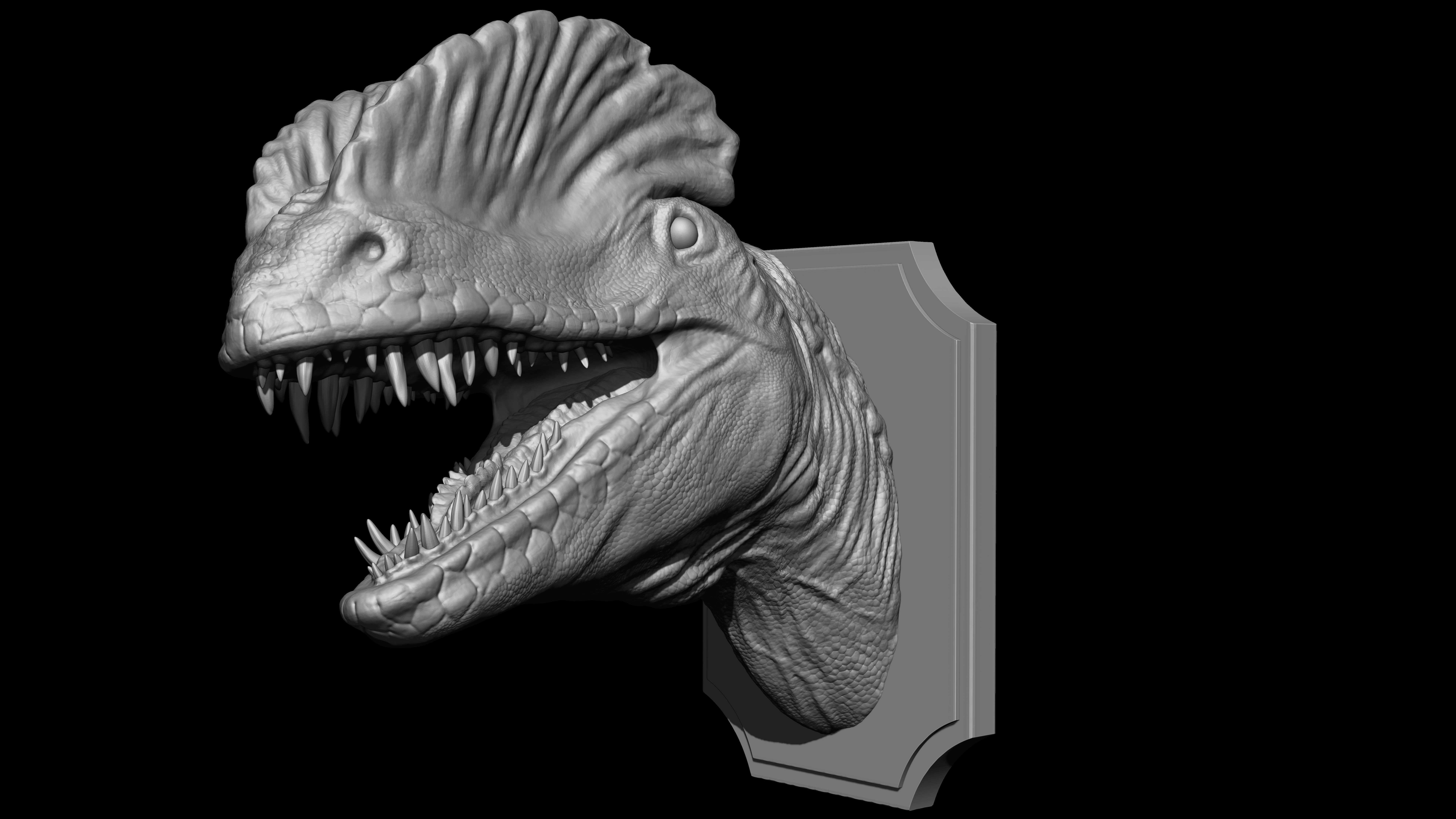 Dilophosaur Head 3D print model_4