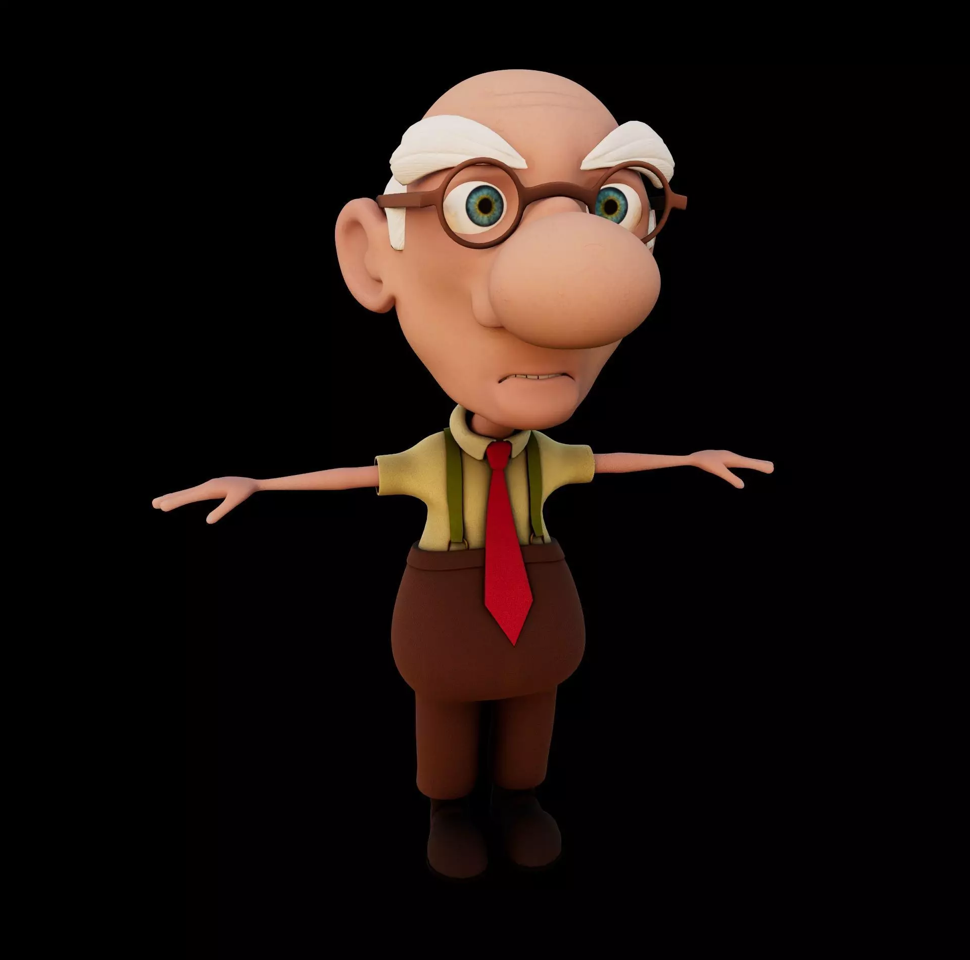Old Man Rigged 3D model 3D model_0
