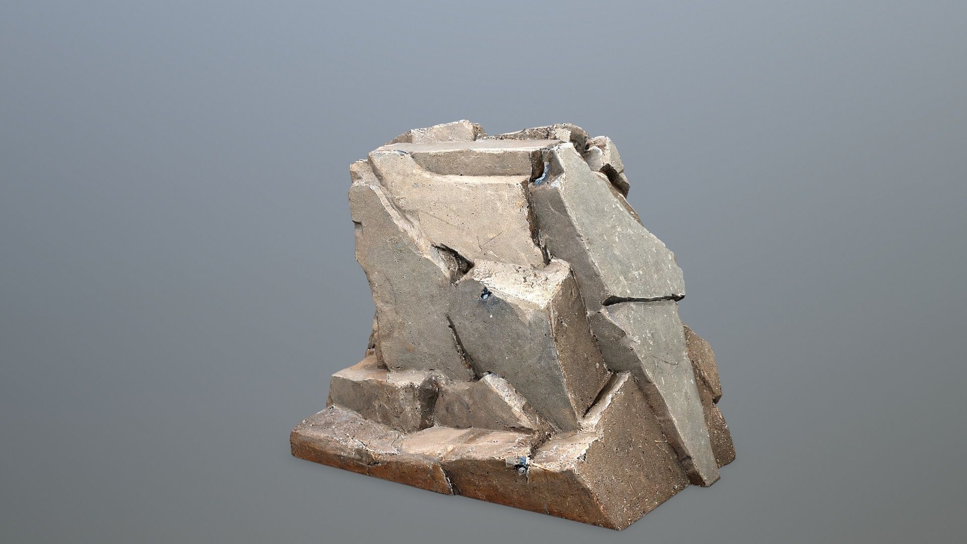 Face of the mountain Low-poly 3D model_8