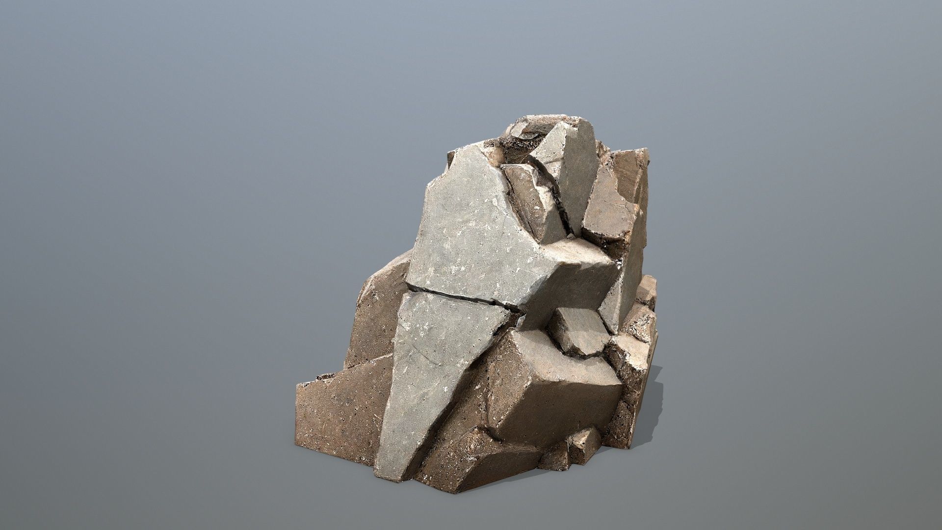 Face of the mountain Low-poly 3D model_6