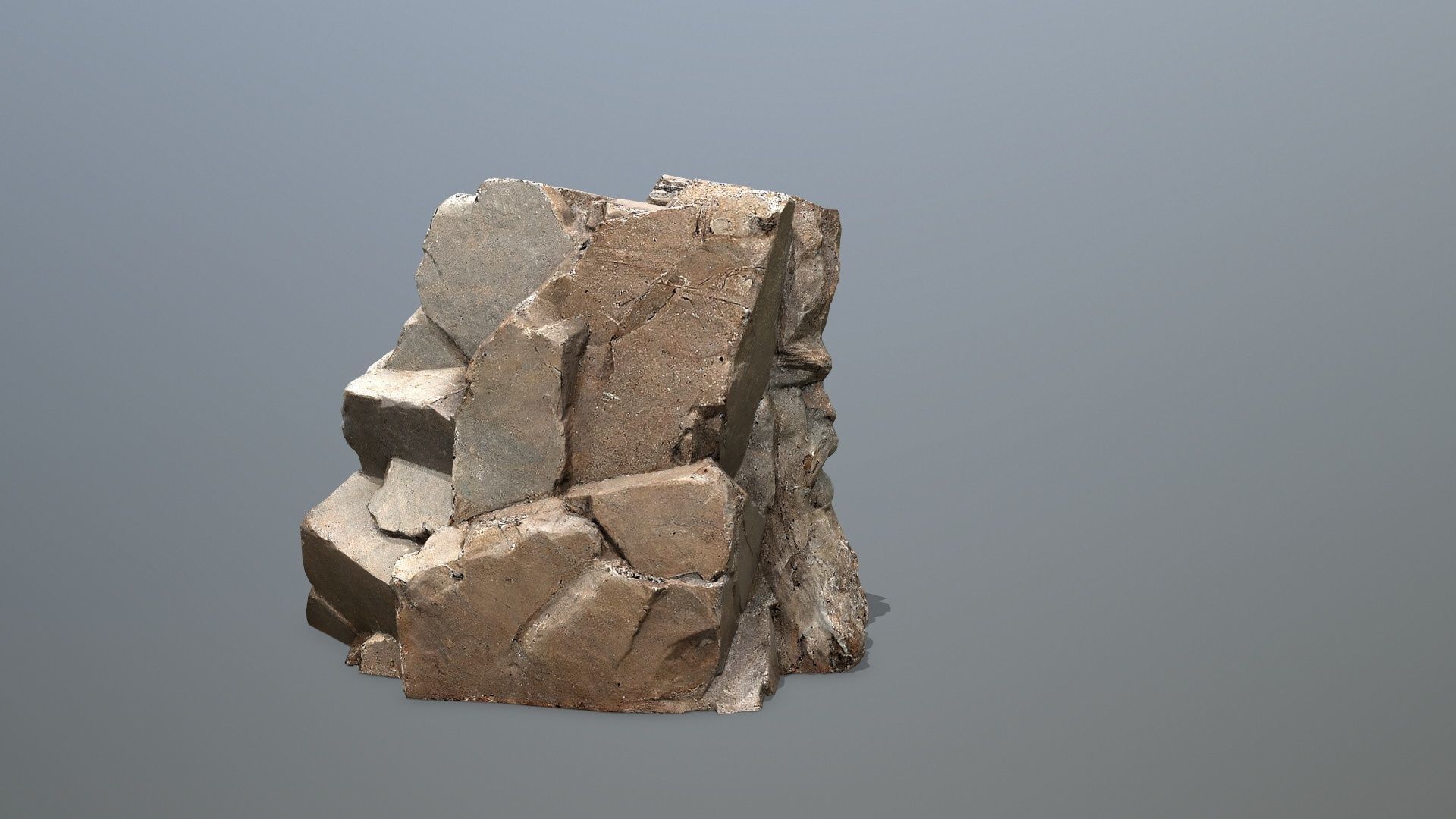 Face of the mountain Low-poly 3D model_4