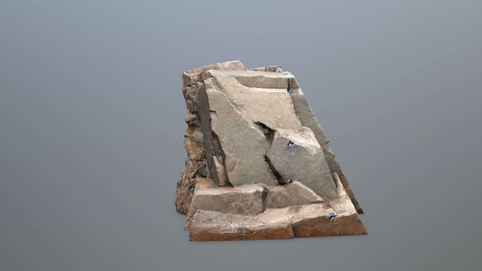 Face of the mountain Low-poly 3D model_9