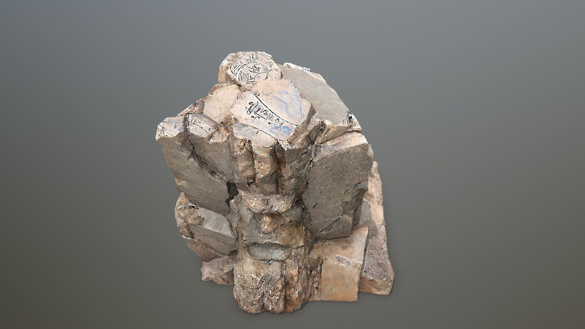 Face of the mountain Low-poly 3D model_12