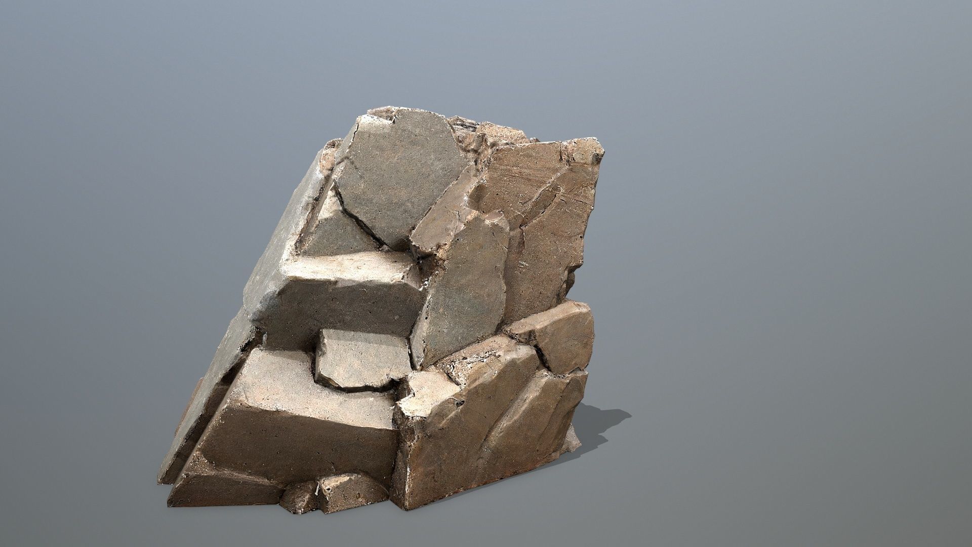 Face of the mountain Low-poly 3D model_5