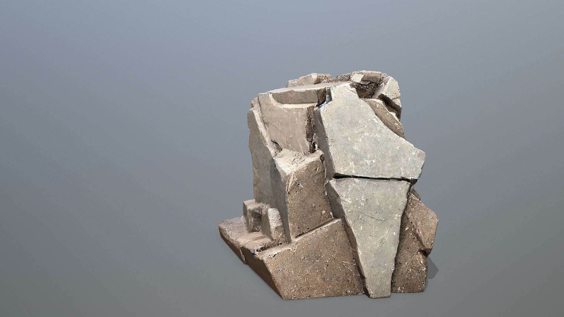 Face of the mountain Low-poly 3D model_7