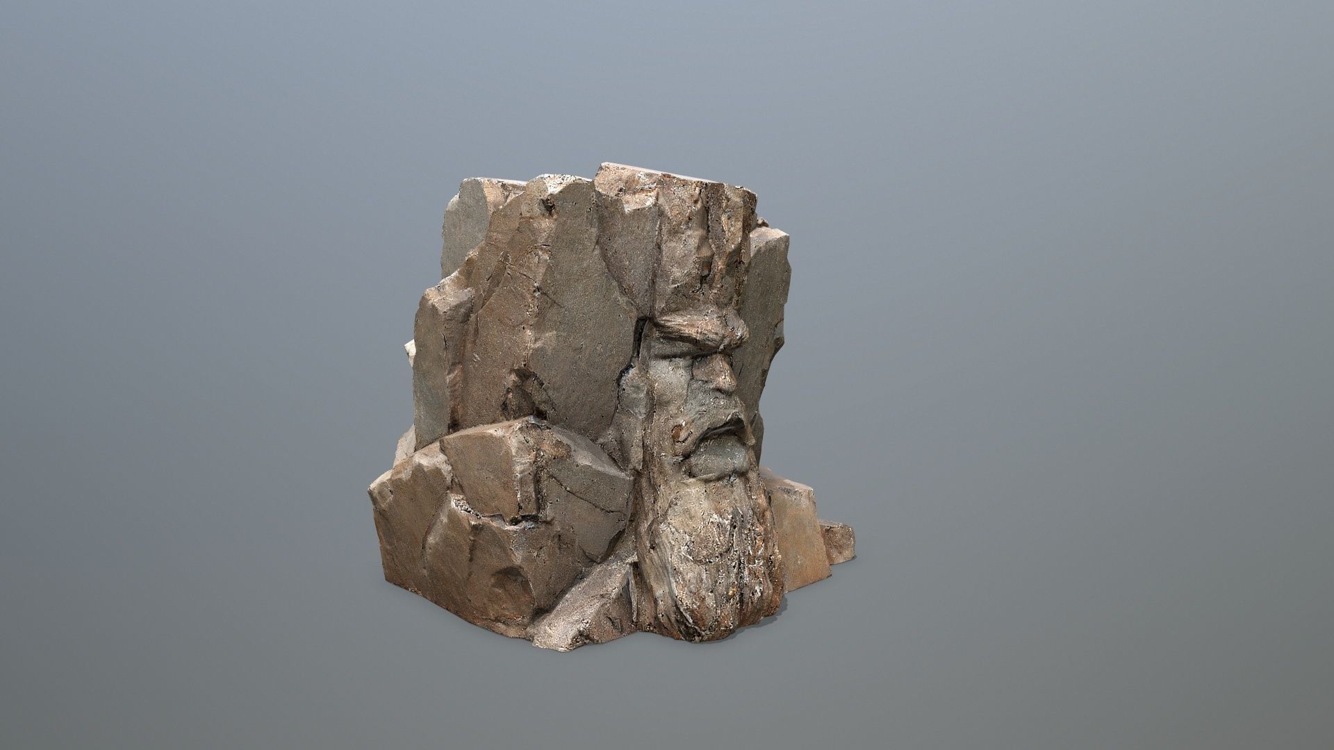 Face of the mountain Low-poly 3D model_3