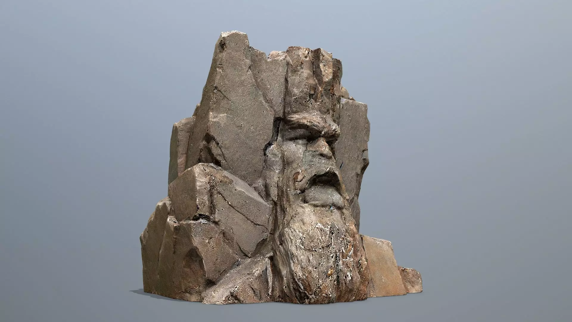 Face of the mountain Low-poly 3D model_0