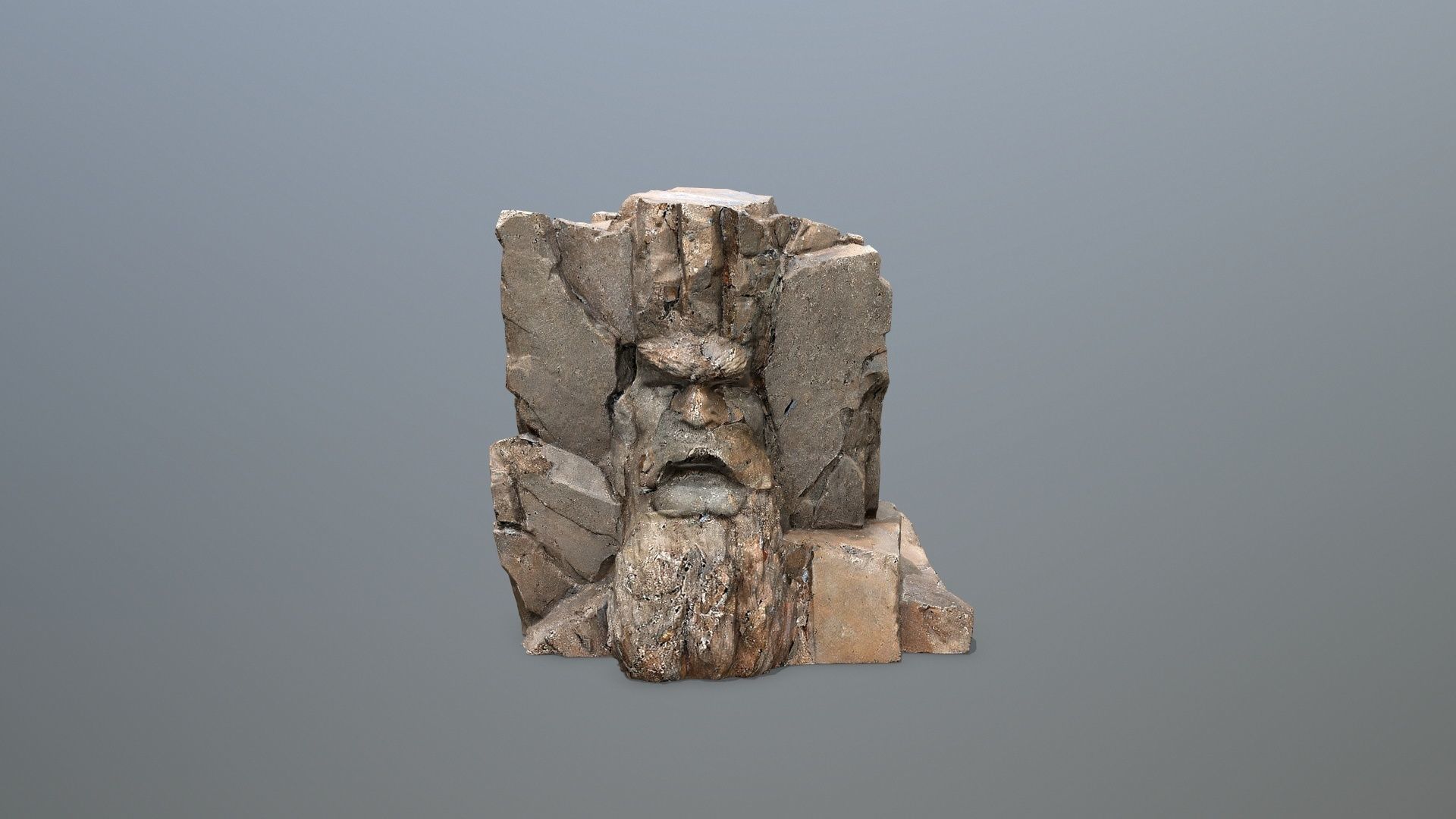 Face of the mountain Low-poly 3D model_11