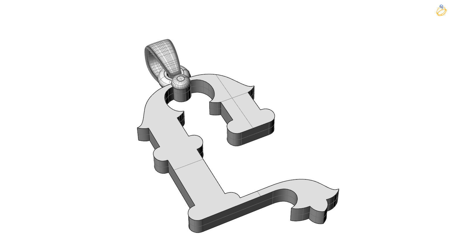 Decorative Letter Y 3D print model_2