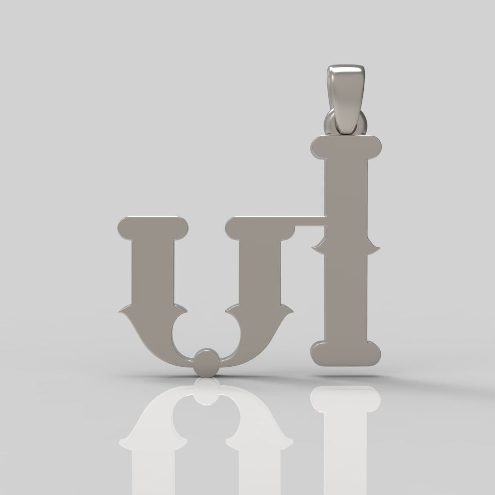Decorative Letter Xh 3D print model_7