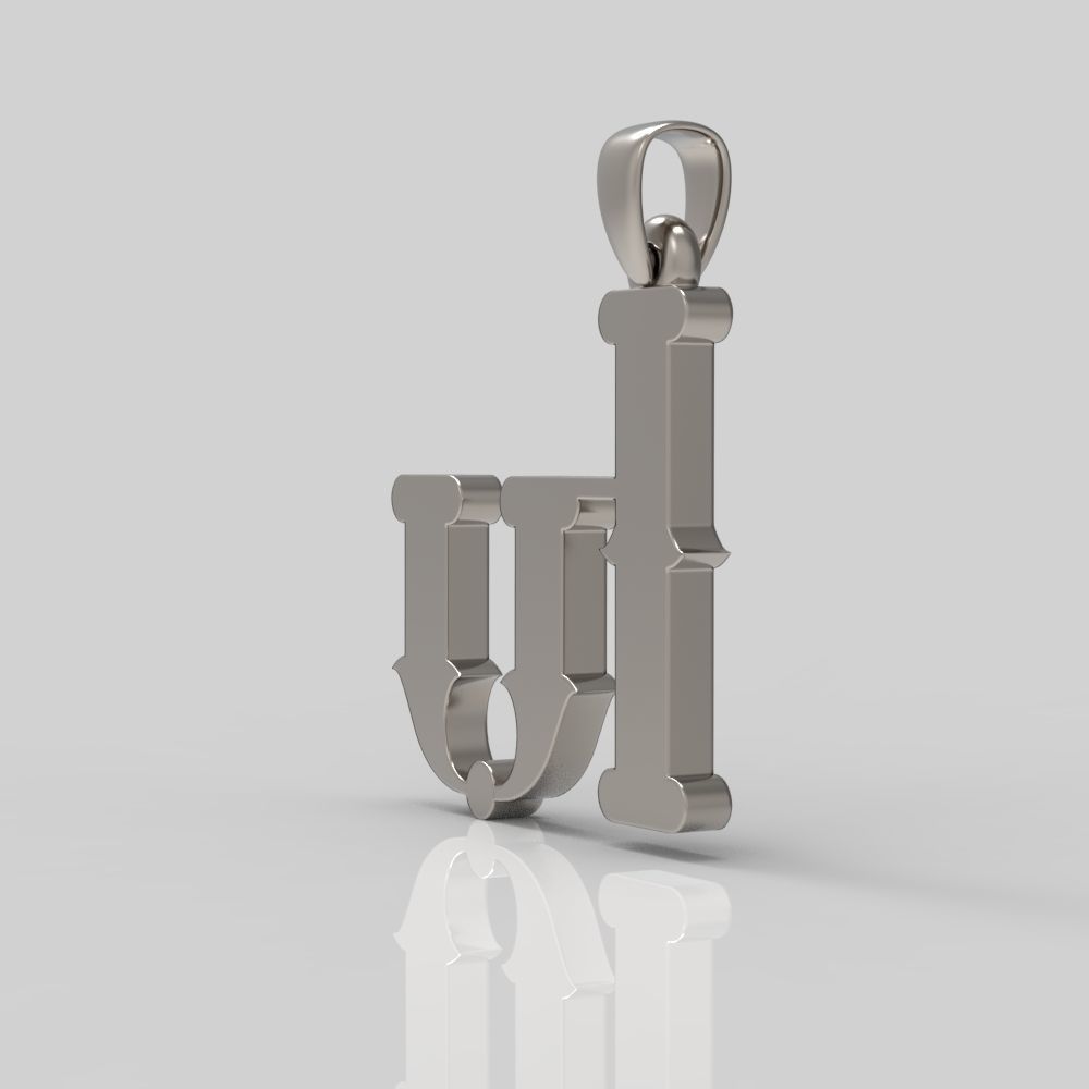 Decorative Letter Xh 3D print model_9