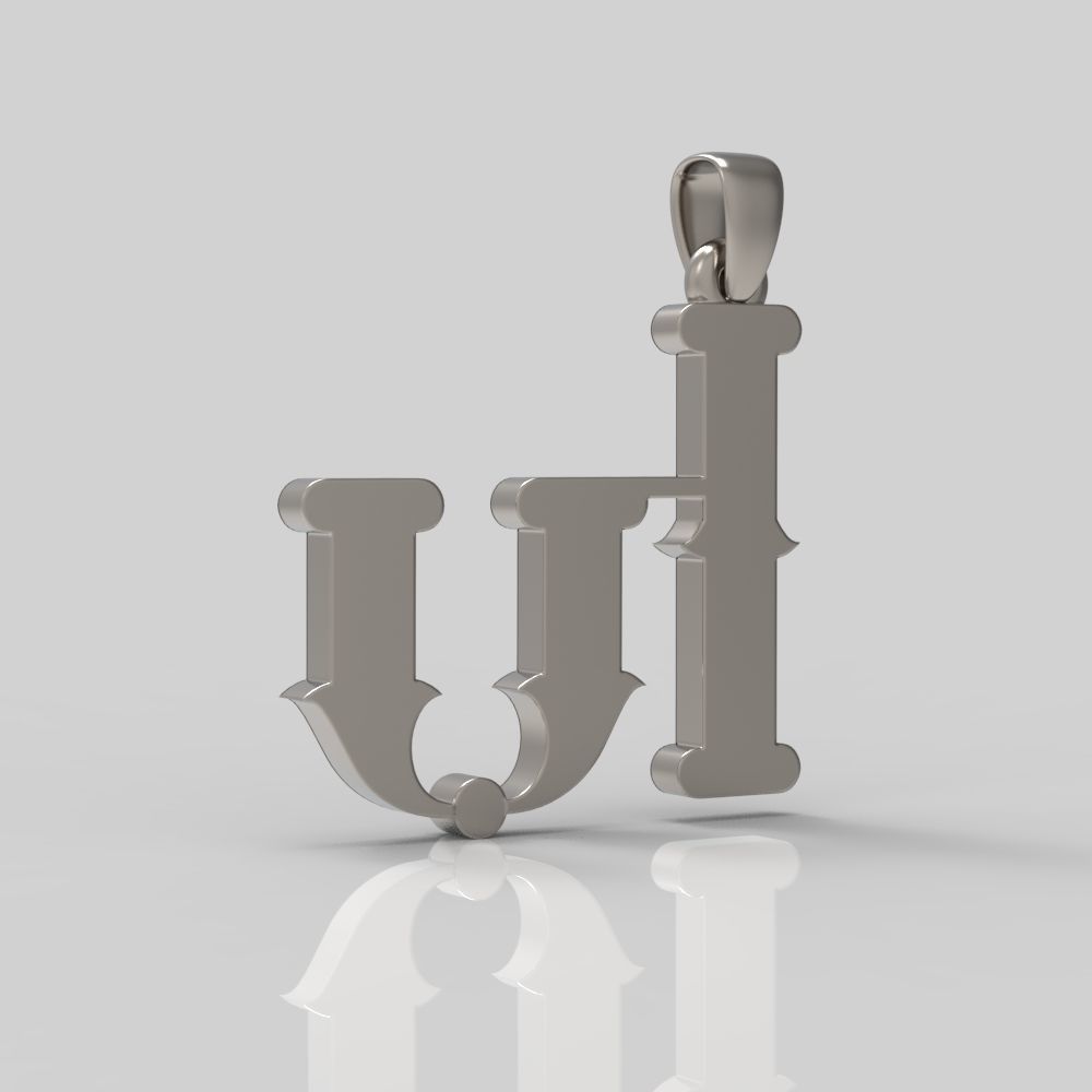 Decorative Letter Xh 3D print model_3