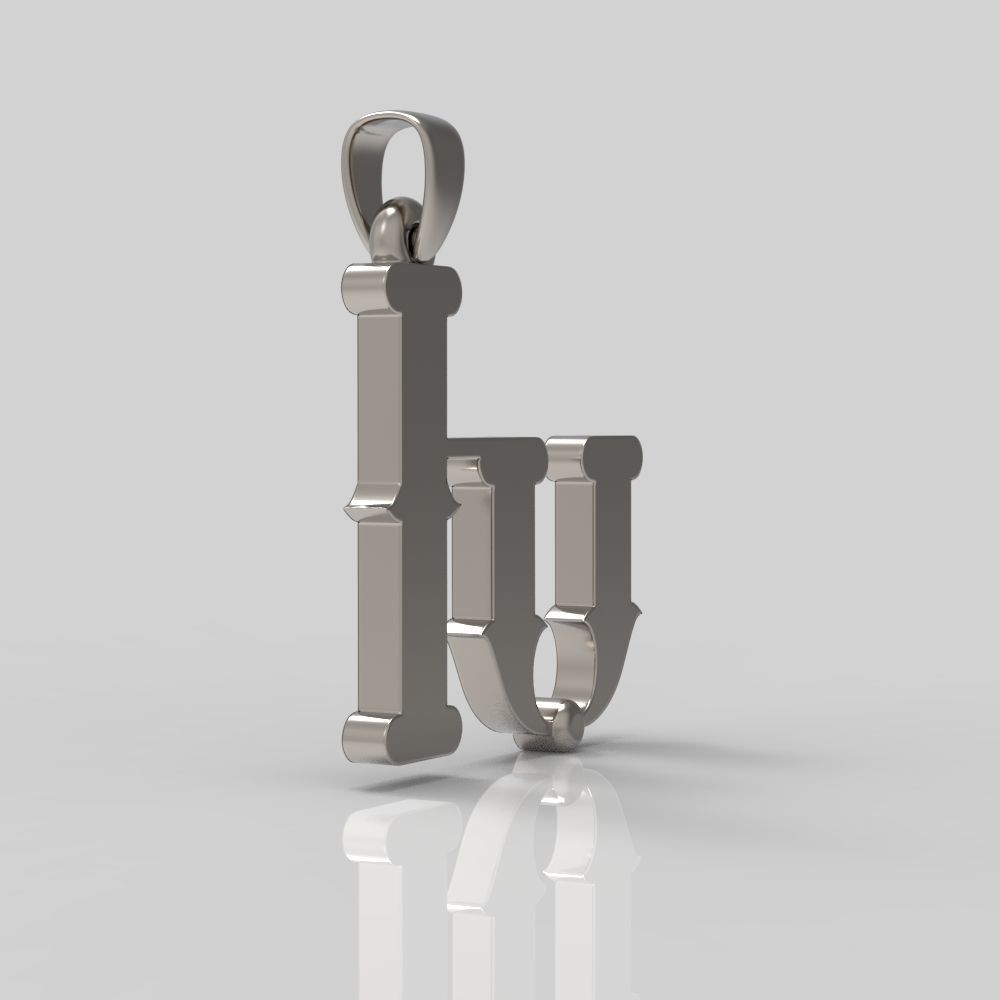 Decorative Letter Xh 3D print model_11