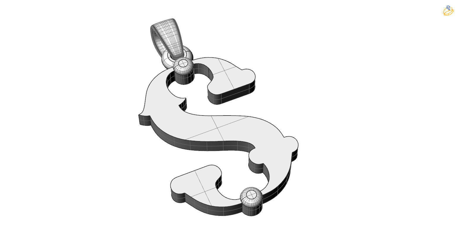 Decorative Letter T 3D print model_2