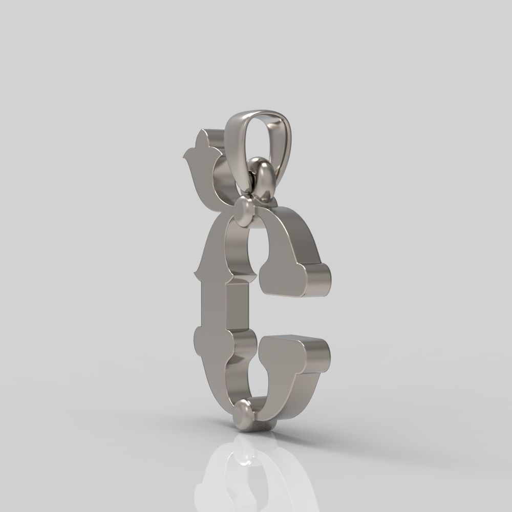 Decorative Letter Sh 3D print model_4