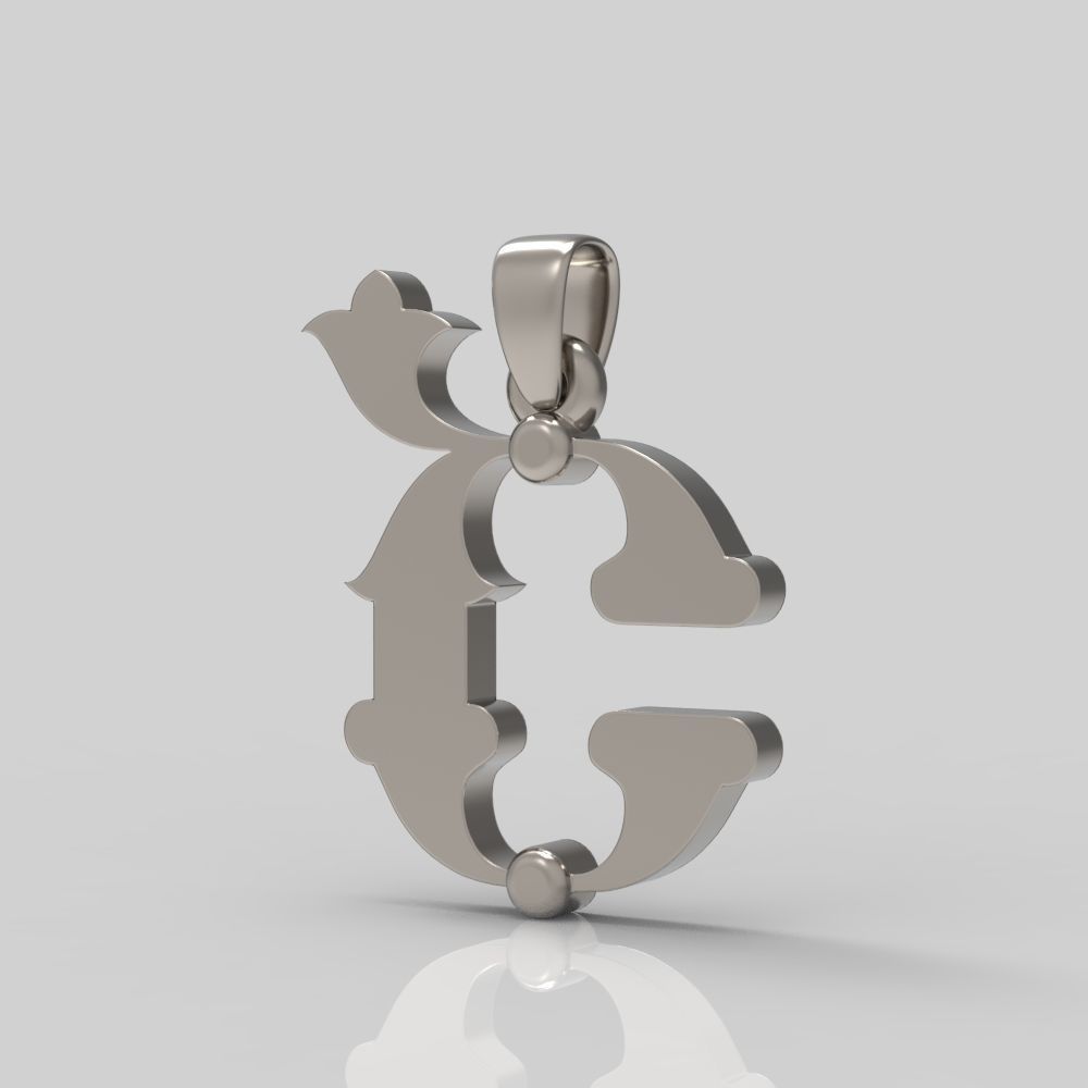 Decorative Letter Sh 3D print model_13