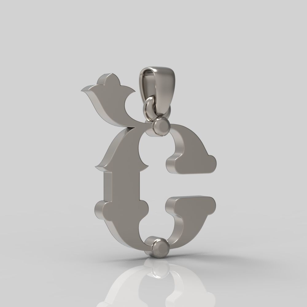 Decorative Letter Sh 3D print model_12