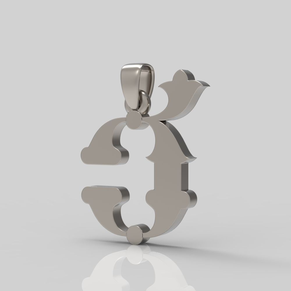 Decorative Letter Sh 3D print model_8