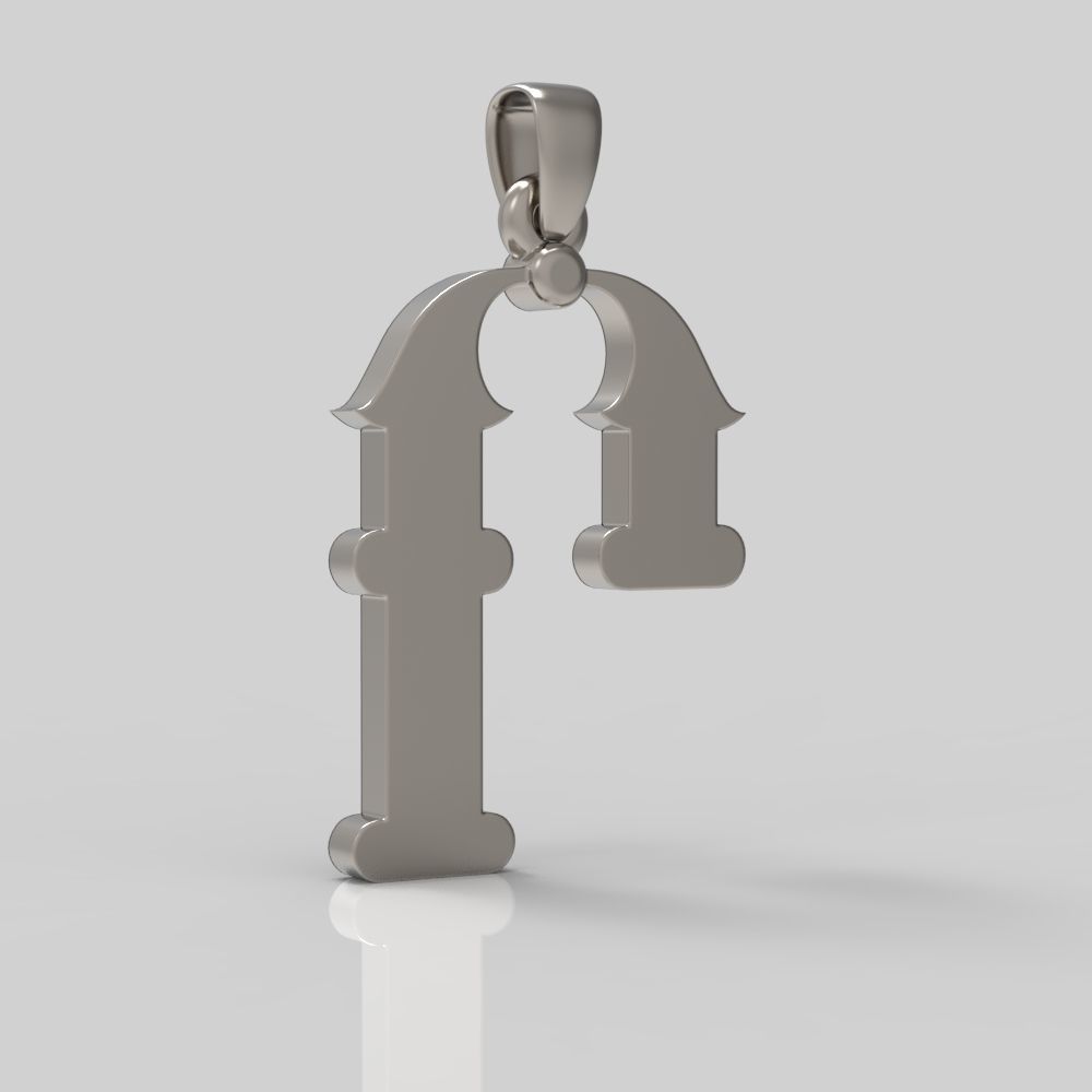 Decorative Letter Rh 3D print model_12