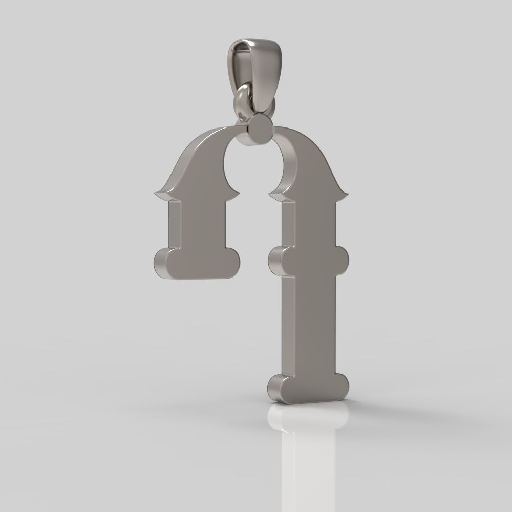 Decorative Letter Rh 3D print model_3