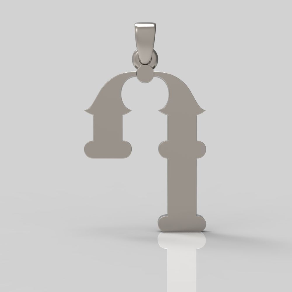 Decorative Letter Rh 3D print model_7