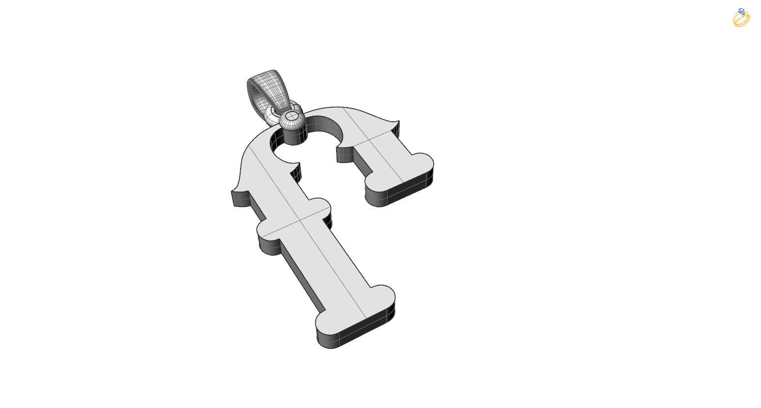 Decorative Letter Rh 3D print model_2