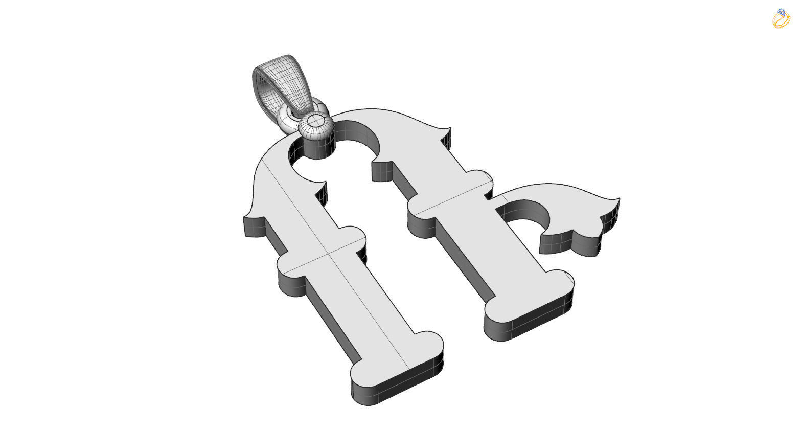 Decorative Letter R 3D print model_2