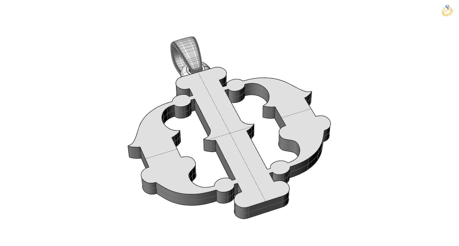 Decorative Letter Ph 3D print model_2